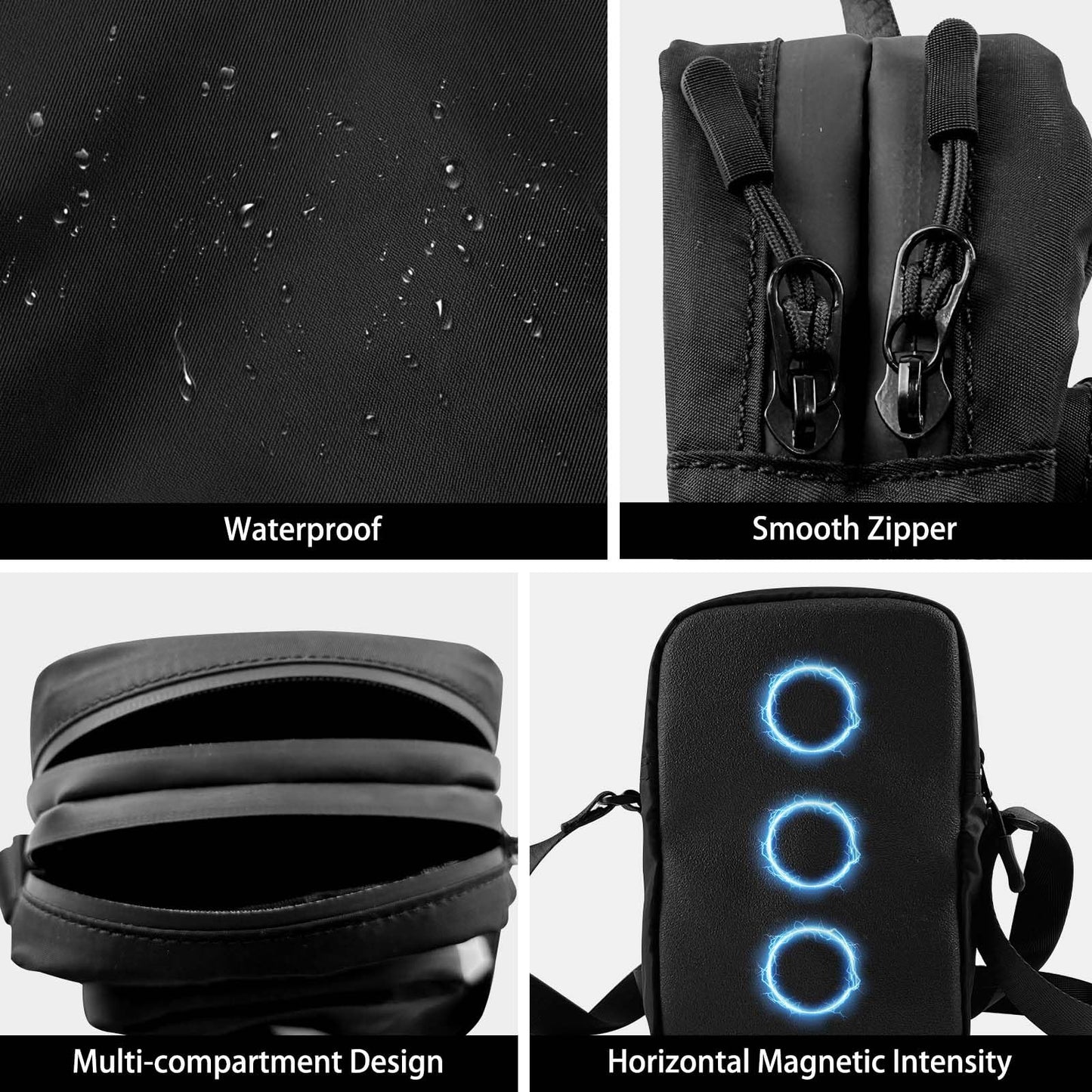 MBYLOEBA, Magnetic Gym Bag, Magnetic Golf Pouch, Small Gym Bag for Men, Gym Accessories for Men, Large Capacity with Secure Magnets, Gym Workout, Travel Bag, Black