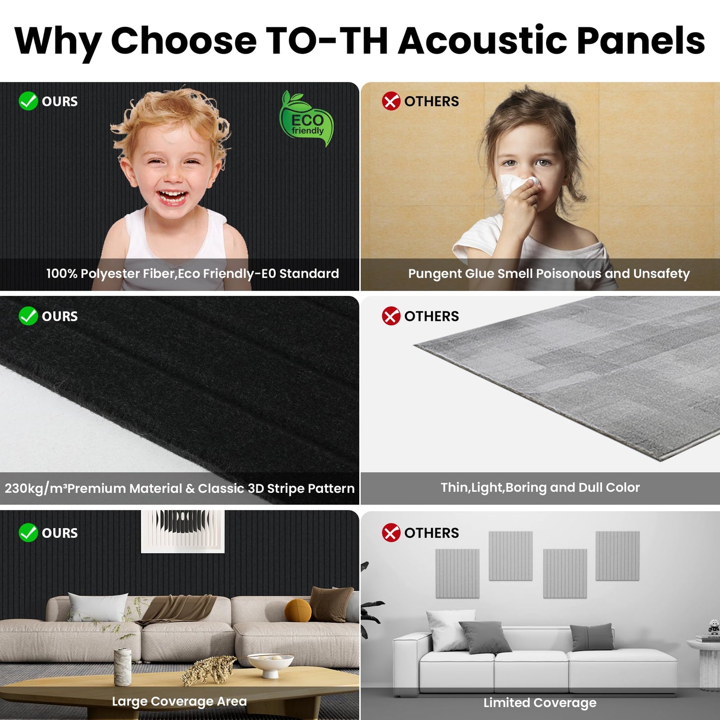 10 Pack Large Acoustic Panels,47.2 x 23.6 x 0.35 Inch Sound Proof Foam Panels for Walls,Premium Noise Dampening Panels,Sound Panels for Media Room, Office and Studio,Black