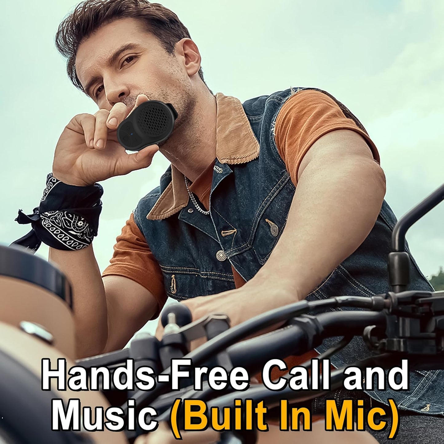 SOFAMIRI IPX5 Wearable Bluetooth Speaker Clip On, Mini Portable Wireless Speaker with Mic, Waterproof, All Day