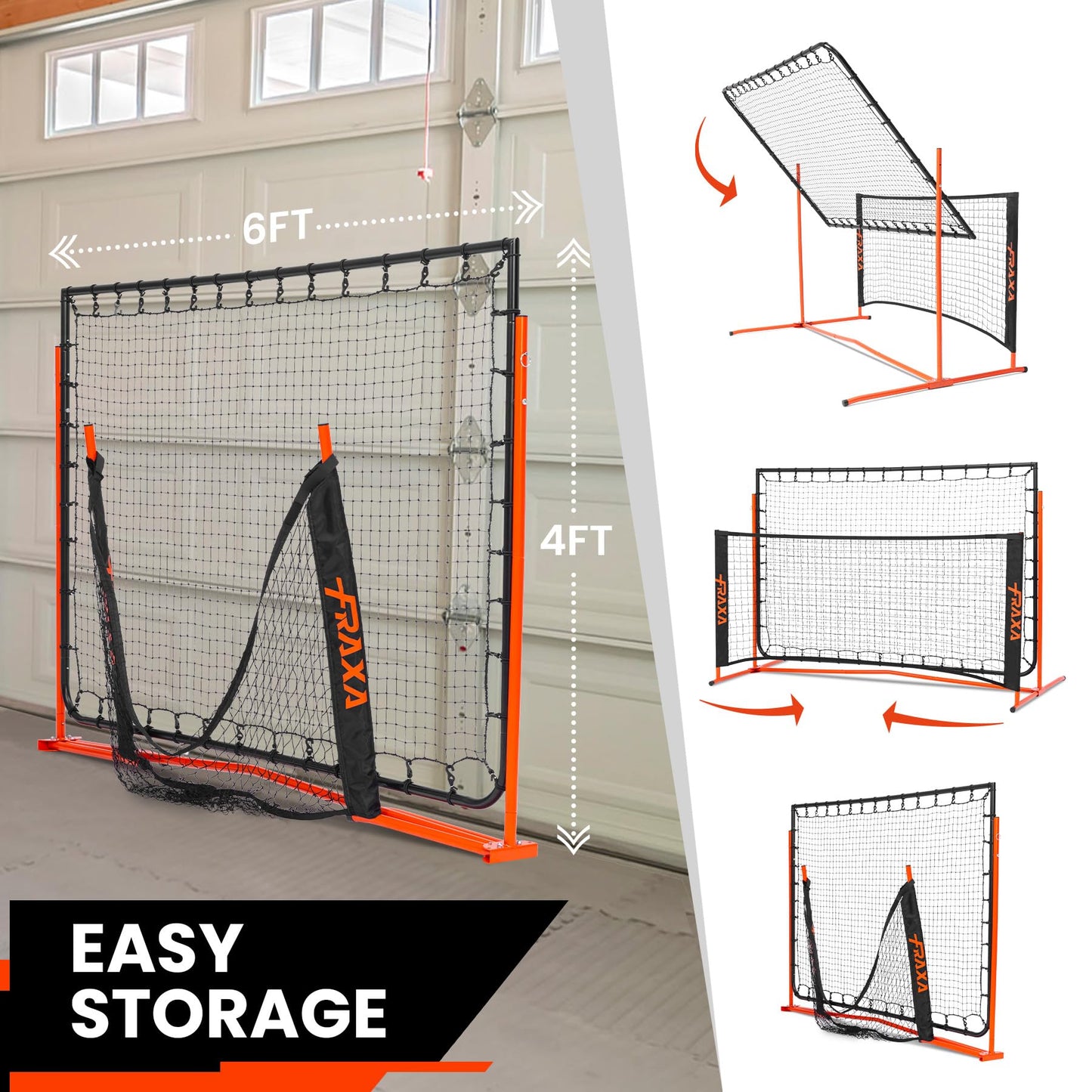 Fraxa Pickleball Rebounder Training Equipment - Pickleball Net for Solo Practice Drives Dinks Volley Accuracy - Portable for Outdoor Driveway Backyard Indoor Garage