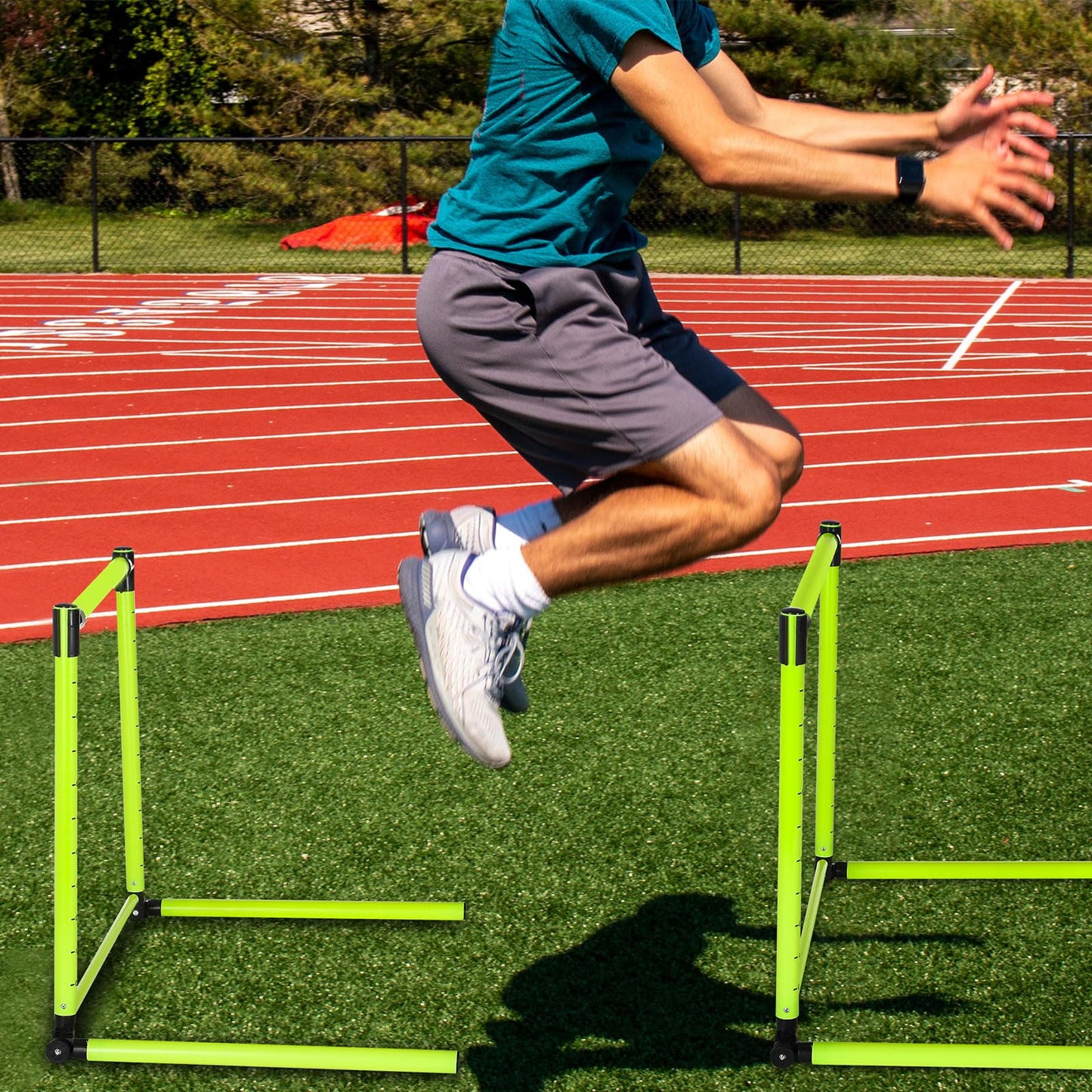 Gemscream 2 Pcs Adjustable Height Training Hurdle 23. 62'' Detachable Hurdles Track and Field Equipment Agility Speed Training Equipment with Scale for Soccer Basketball Obstacle Courses Workout