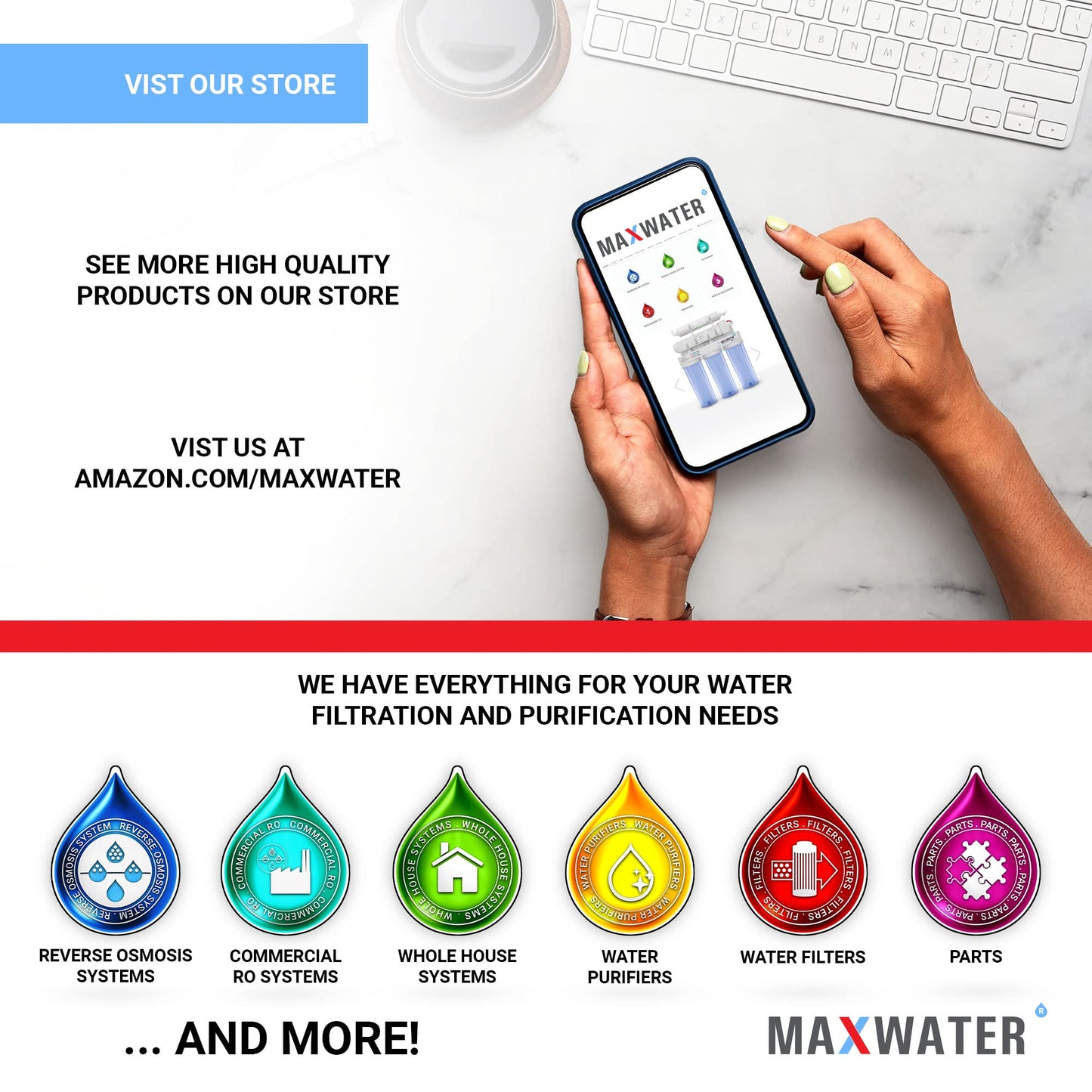 Max Water 5 Micron 20 x 4.5 Sediment Filter 20 inch Whole House BB Water Filtration System Replacement Compatible Cartridge DGD-5005-20, FP25B, AP810-6, FPMB5-20, P5-20, 155358-43, SDC-45-2005