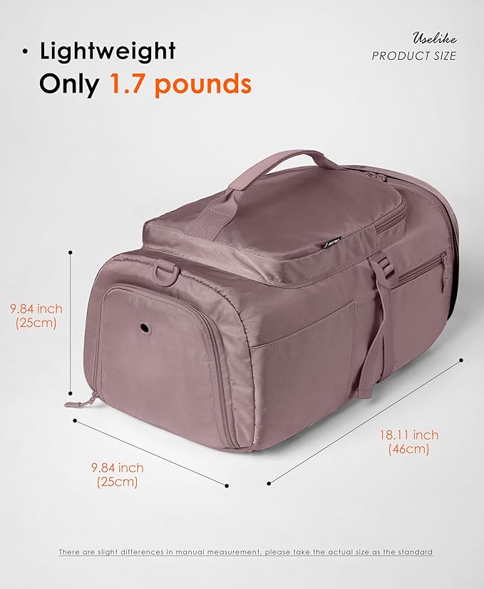 Gym Bag for Women Workout Gym Backpack with Shoe Compartment Sports Duffel Bag Multiple Pockets 30L (Purple Ash)