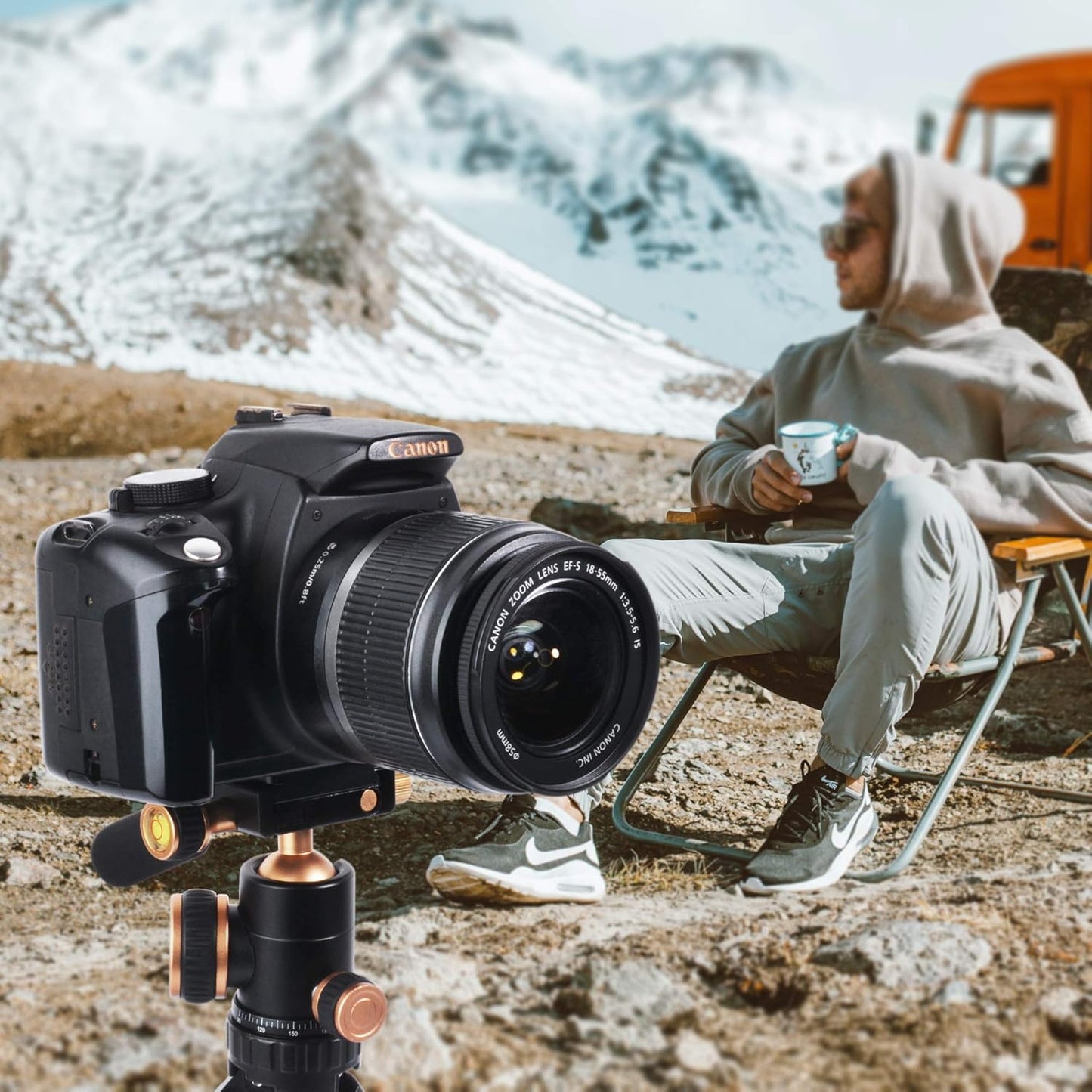 Ruittos 1/4 Tripod Head, Flexi-Tilt Universal Ball Head with Quick Release Plate, Screw for DSLR Camera, Video
