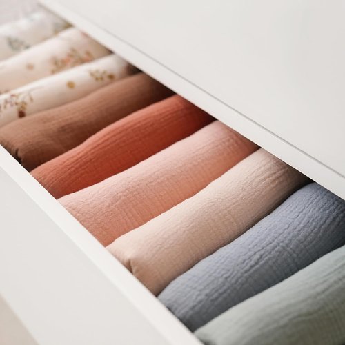 Konssy Muslin Swaddle Blankets - Soft & Breathable 2-Pack for Newborns | Large 47 x 47 Inches (Brown, Cream)