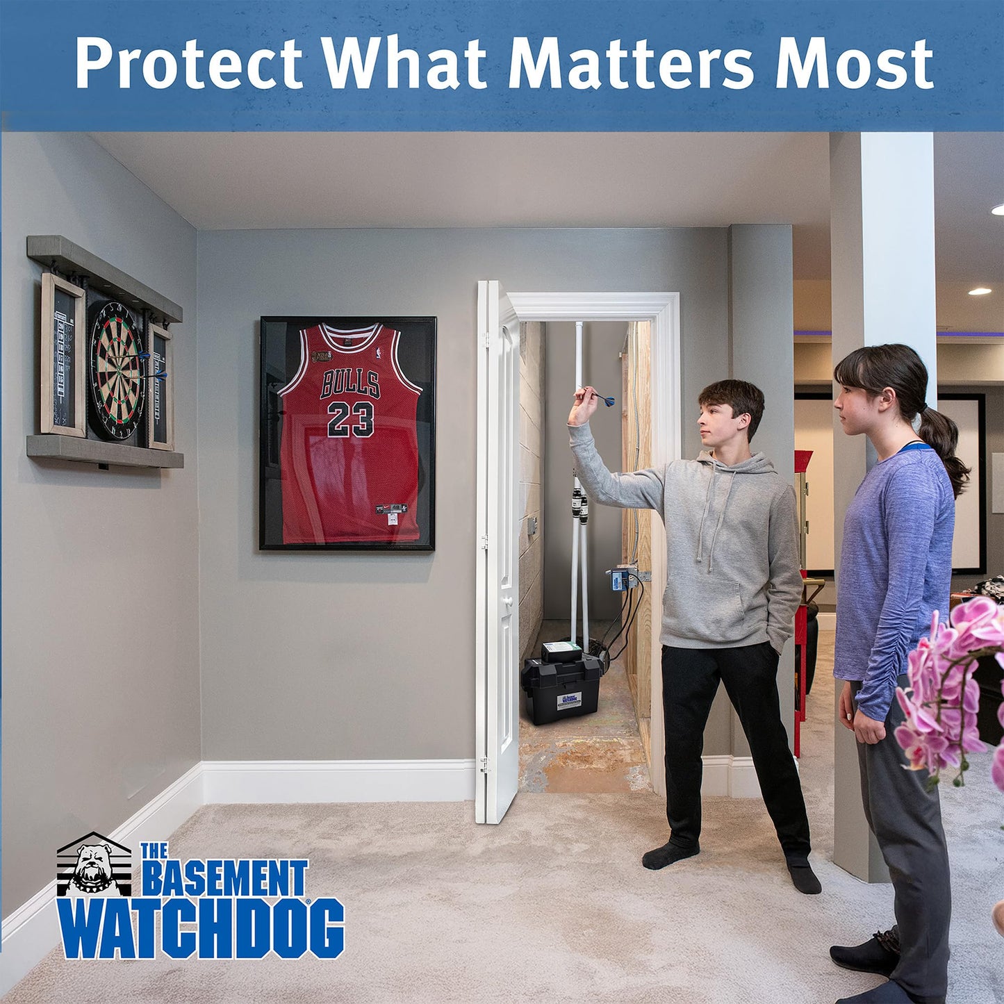 The Basement Watchdog Combo Preassembled Primary & Battery Backup Sump Pump System w/Monitoring Controller (CITE-33); Copper-Wound PSC Motor