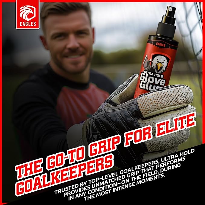 EAGLES Football Glove Grip Spray – Restores Stickiness to Your Gloves - Goalkeeper Glove Grip Spray - Boosts Stickiness and Performance of Soccer Goalie Gloves - Goalie Accessories