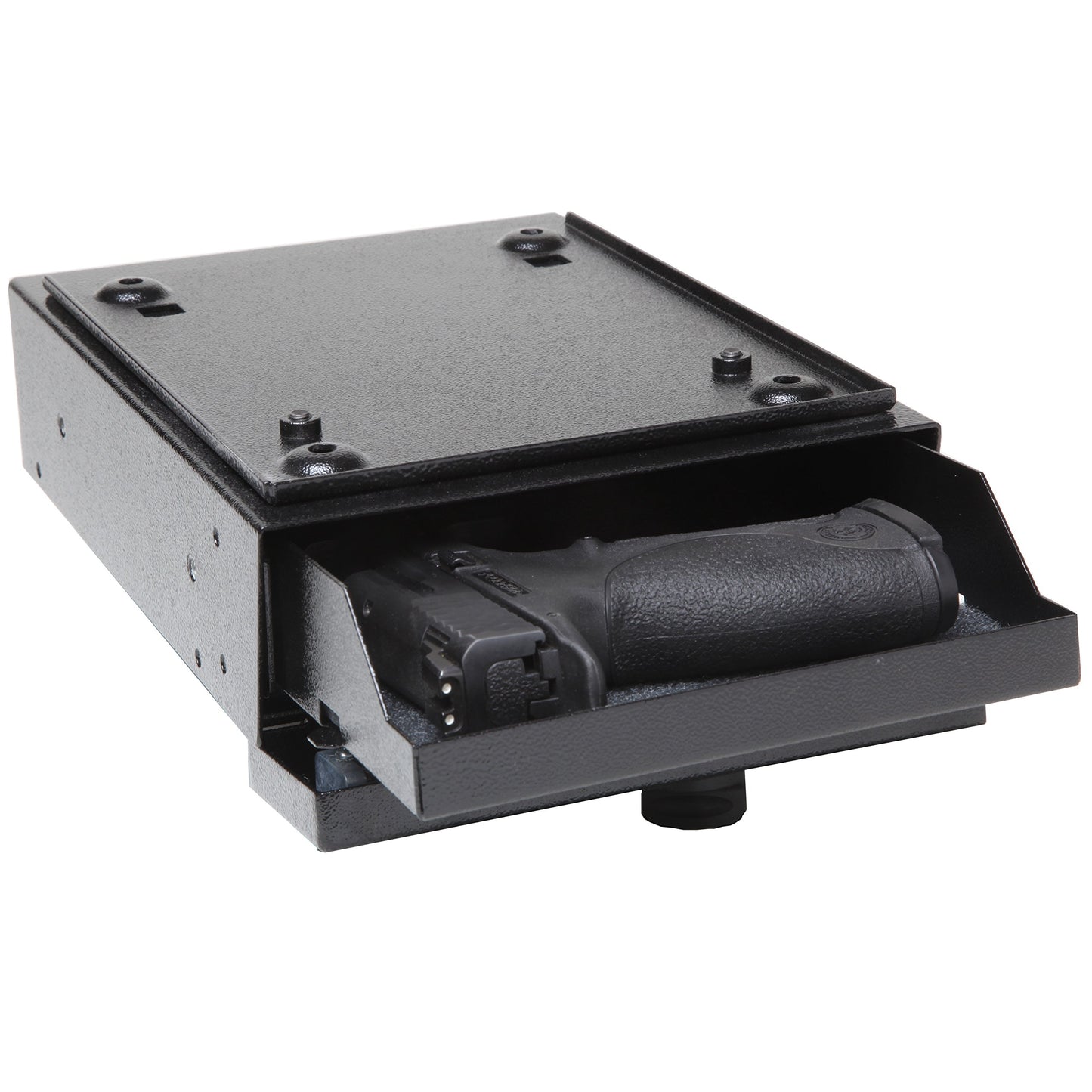 V-Line Desk Mate Keyless Security Box 2597-S with Quick Release Mounting Bracket, Simplex Lock, Black, Made in USA
