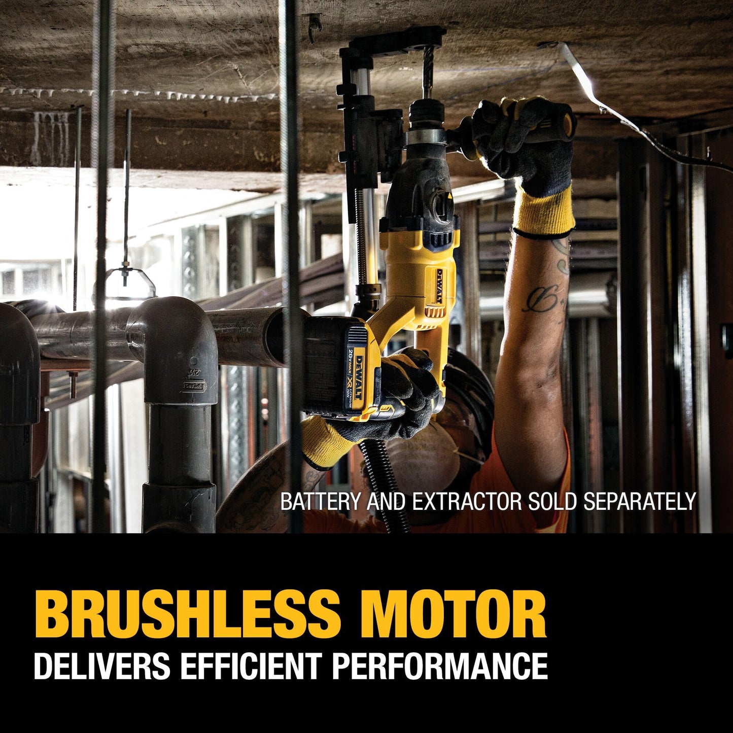 DEWALT 20V MAX SDS Plus 1 Inch Cordless Rotary Hammer with D-Handle, Bare Tool Only (DCH133B)