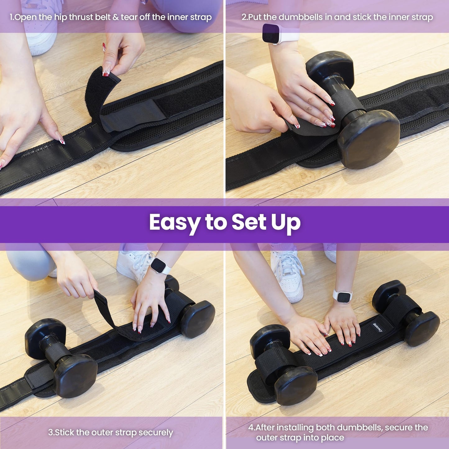Balency Hip Thrust Belt for Dumbbells & Kettlebells - Slip-Resistant Padding, Perfect for Gym & Home Workouts