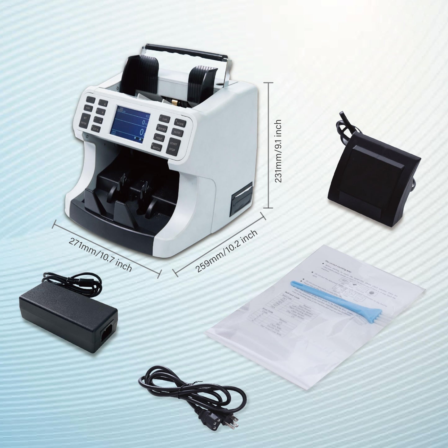 Oukeyer H-8700 Bank Grade Mixed Denomination Money Counter Machine, IMG/WL/UV/MG/IR/DD Counterfeit Detection, Bill Counter, Currecny Cash Counter, 3.5inch TFT Disaplay, Built-in Printer