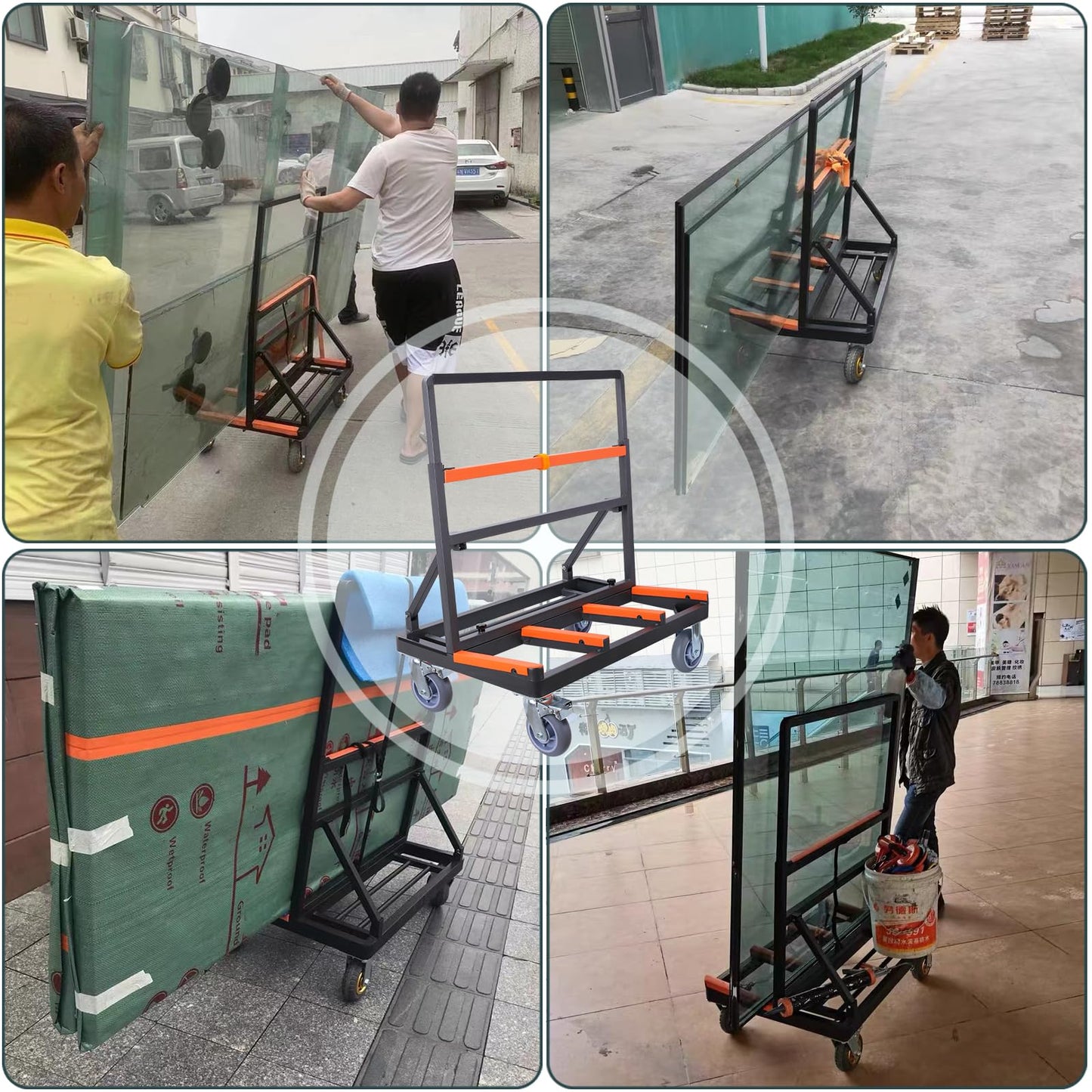 Folding Drywall Cart Heavy Duty,Panel Cart Load 2200 lbs Capacity,Drywall Dolly with Rubber Swivel Casters,Panel Dolly Handling Plywood Sheetrock Glass and Windows Service