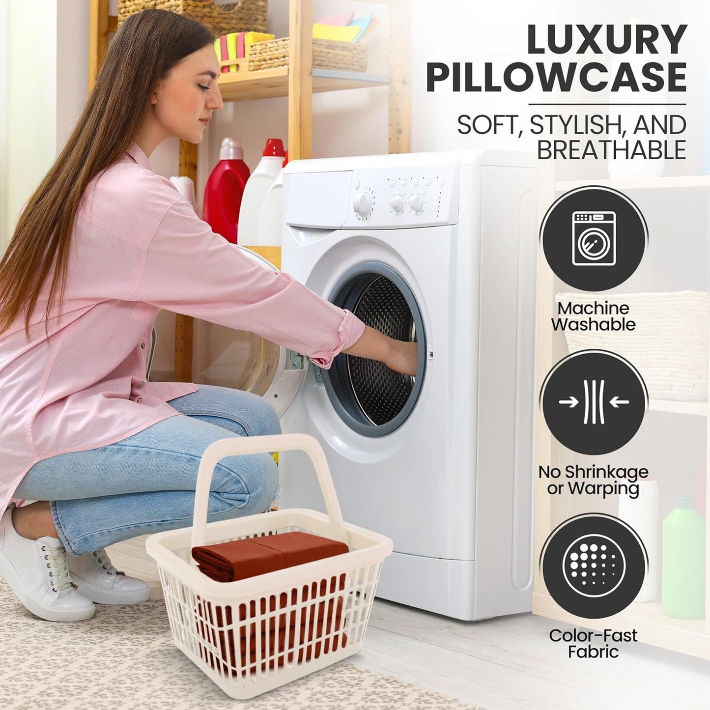 Utopia Bedding Queen Pillow Cases - Soft Brushed Microfiber - 2 Pack | Fade Resistant 20 x 30 Inches (Orange)