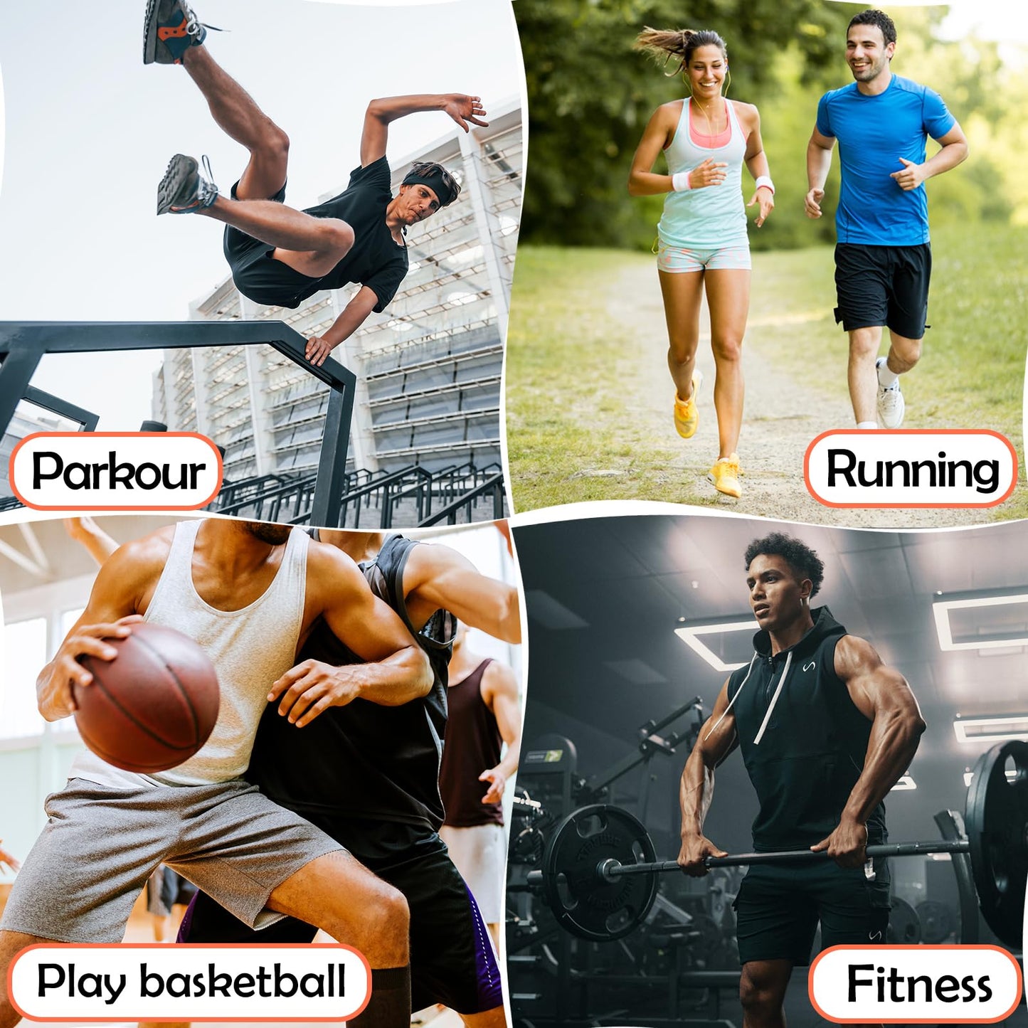 ONEYE Black Workout Headbands for Women Men Non Slip Sport Silicone Sweatbands Elastic Hair Bands Yoga Running Sports Travel Indoor Fitness Gym with 5 PCS