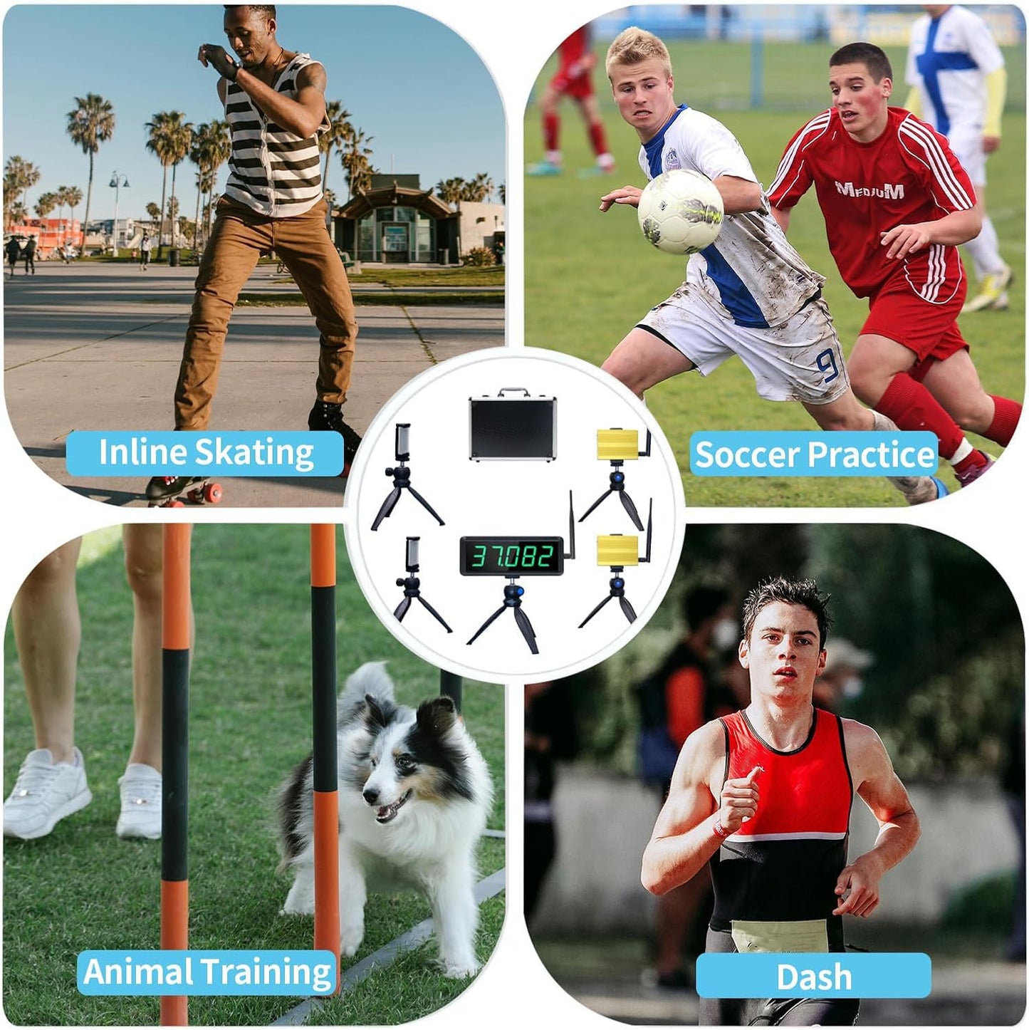 YZ Laser Timer for Sprints, Laser Sprint System, Track Laser Timer Stopwatch, Lap/Speed Training/Track Field/Running/Football(Two Groups)