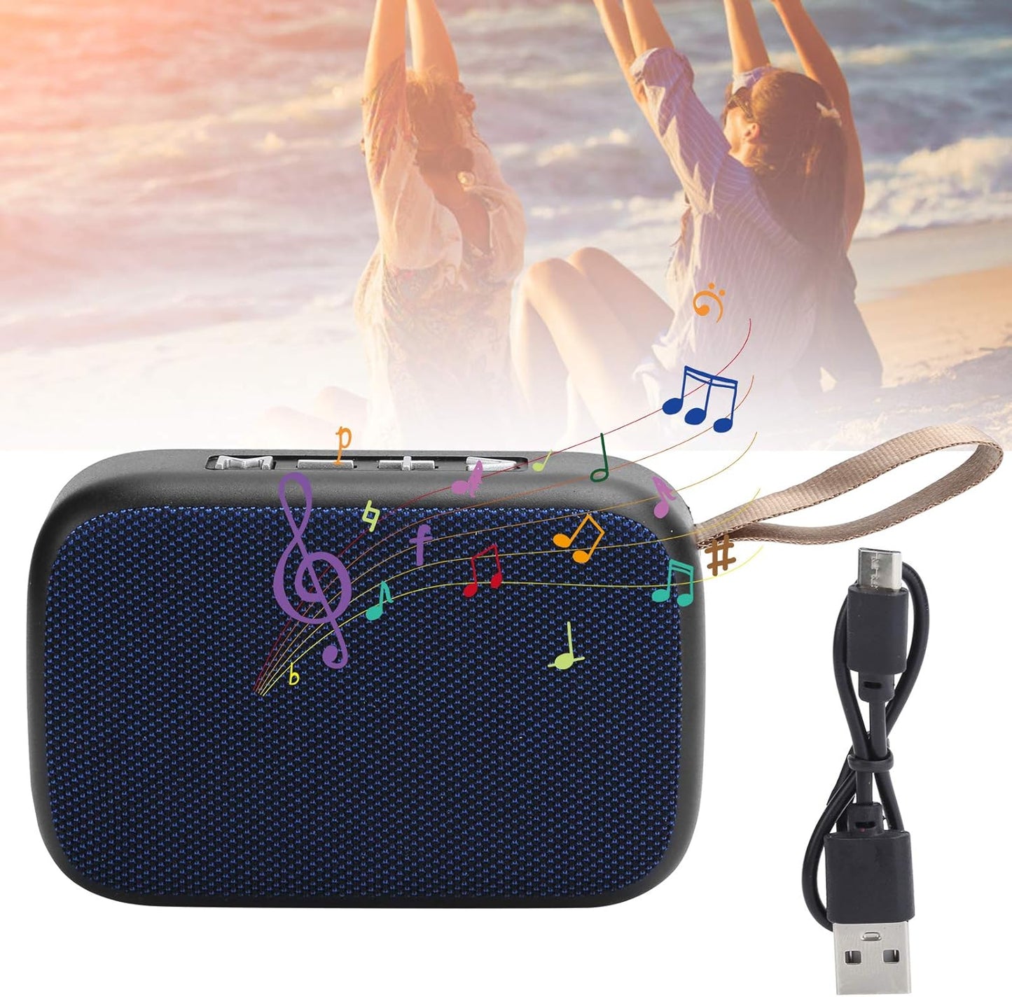 Dilwe Bluetooth Speaker, Stereo Portable USB Mini Subwoofer with FM Radio, HiFi Sound Quality Bluetooth Speaker