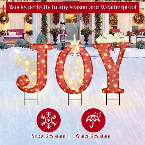 JETEHO 30.89 Inch Nativity Outdoor Christmas Decorations, 3 PCS Nativity Sets with Gold Star for Home Lawn