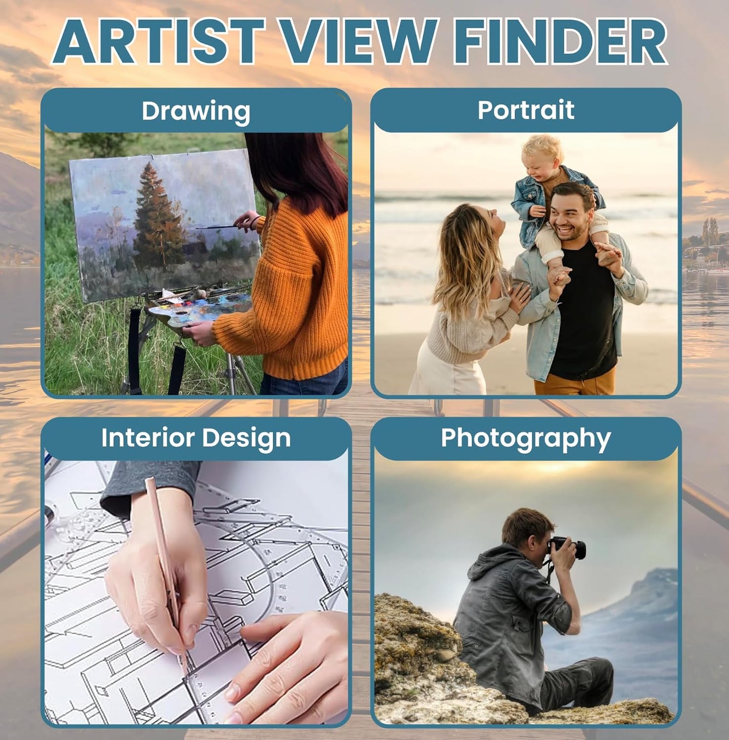 ViewFinder & Color Isolation ViewCatcher Sliding Mechanism - Custom Viewfinder & View Finder for Artists | Artist