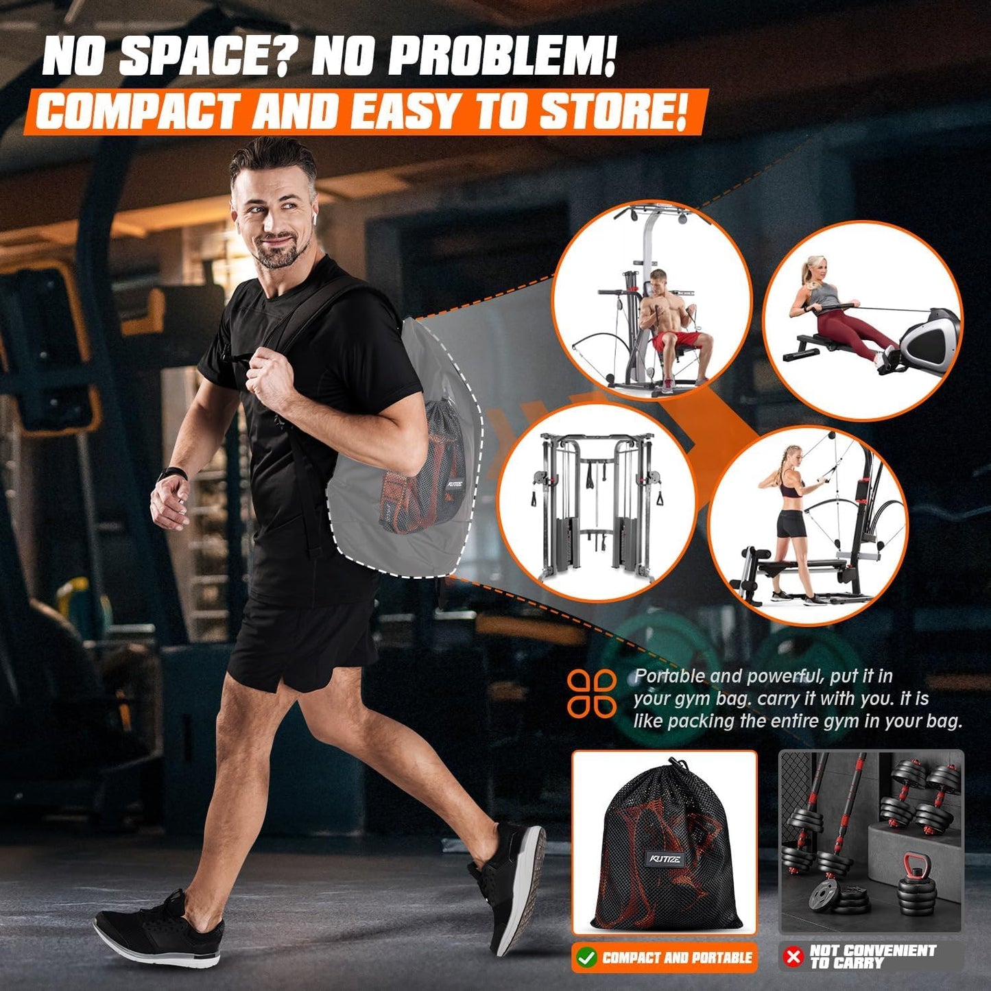 KUTIZE Resistance Bands, Exercise Bands with Handles, Door Anchor, Heavy-Duty Tricep Workout Equipment for Pushdowns, Bicep Curls, Face Pulls, Home Gym Equipment Training for Back, Abs, Triceps