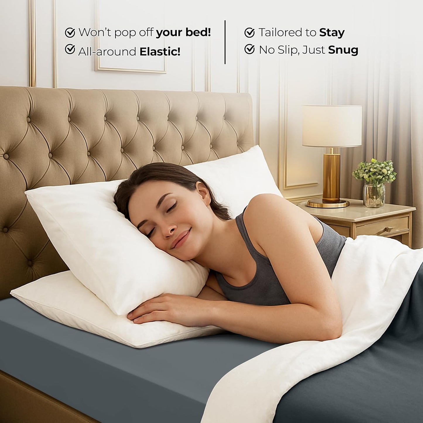 Utopia Bedding Full Fitted Sheet - Soft Microfiber - Deep Pocket - Fade Resistant - Grey