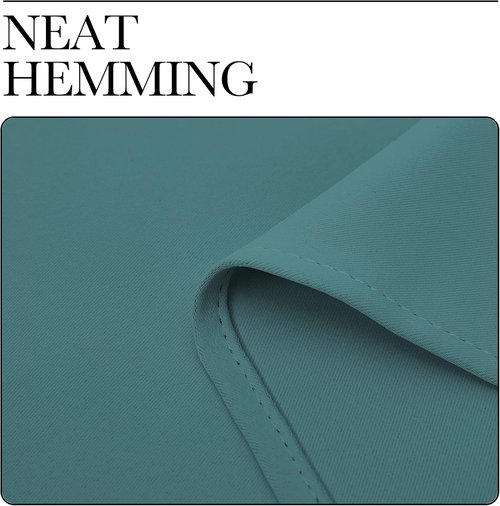 NICETOWN Blackout Curtains for Patio Glass Doors - Sea Teal Privacy Panels, 42" x 95" (1 Pair)