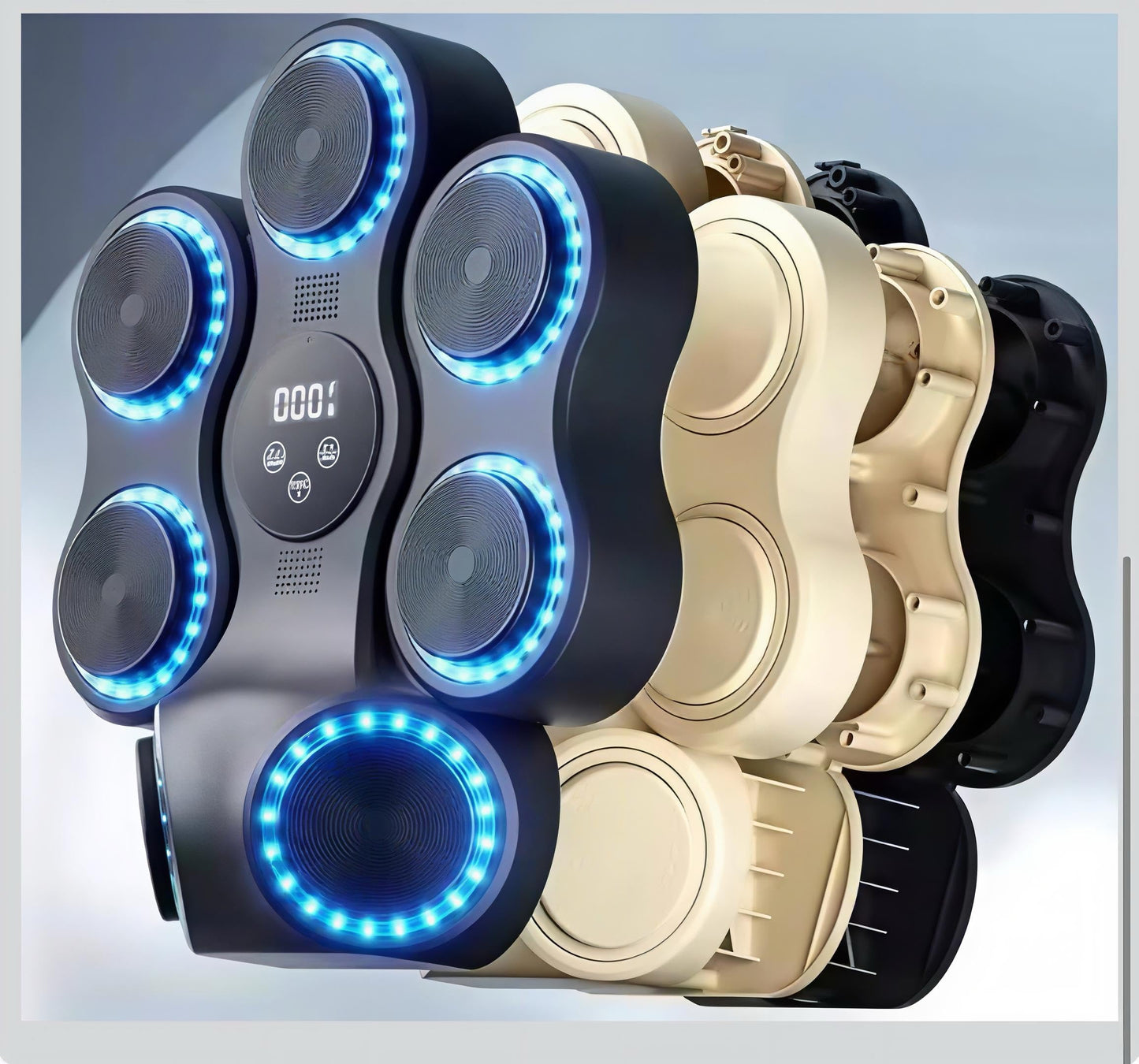 Music Boxing Machine with Gloves, Wall Mounted Punching Trainer with LED Light Up Targets, Bluetooth Rhythm Reaction Training Pad, 11 Modes & 9 Speeds for Adults & Kids Home Fitness & Stress Relief