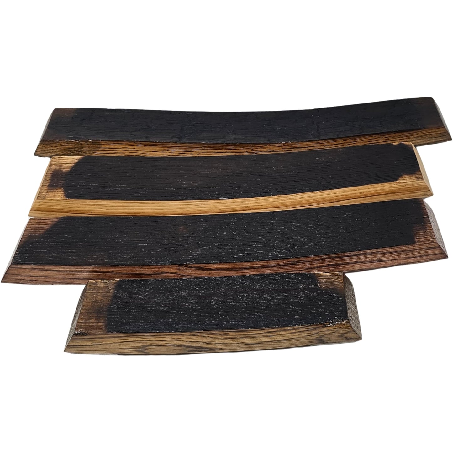 Barrel-Art Barrel Stave Premium 4 Glass Whiskey Flight Serving Tray No Glasses Included, Natural