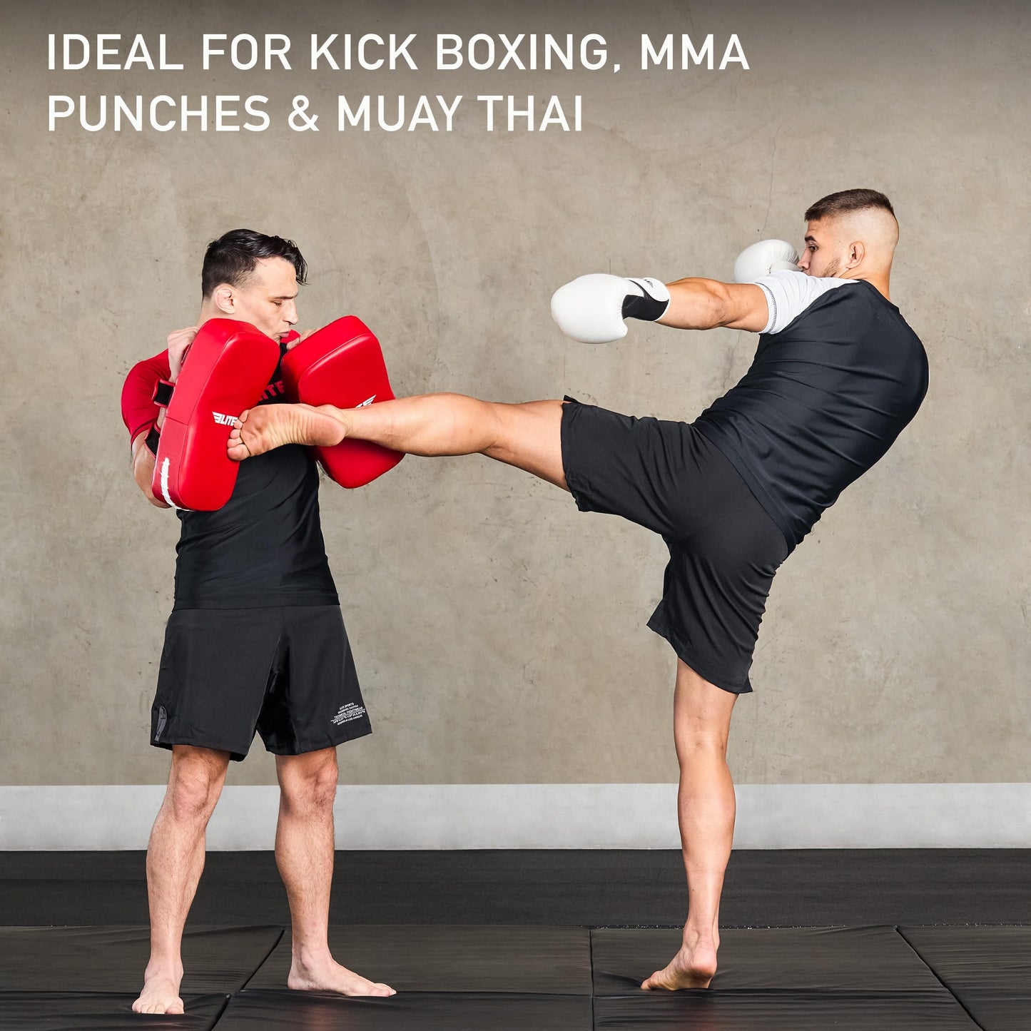 Elite Sports Muay Thai Kickboxing Training Pad for Kickboxing,MMA,Taekwondo,Karate. Ideal for Punches,Knees, and Kicks in Martial Arts Training (Solid Red)