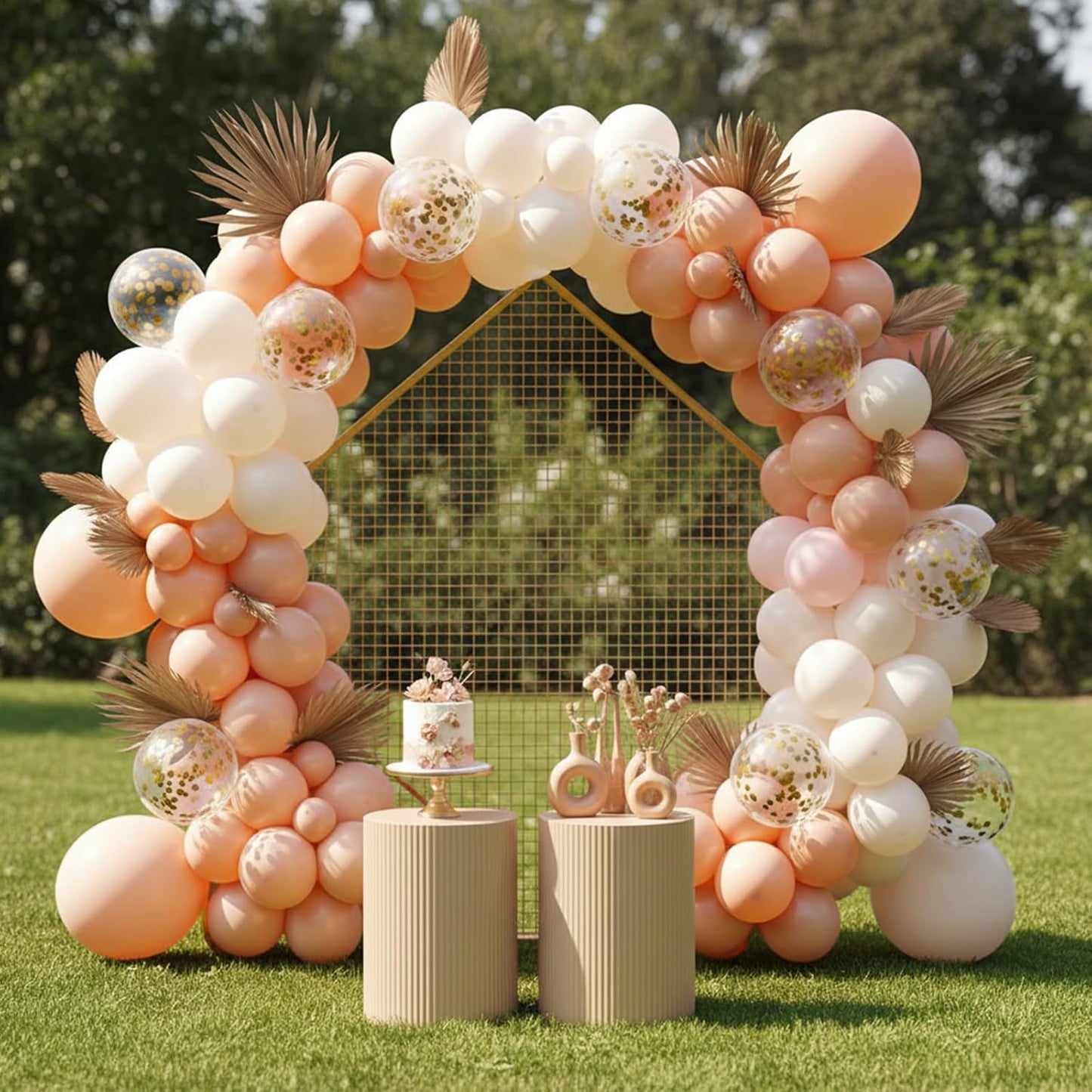 RUBFAC Peach Balloons - 129-Piece Latex Balloon Garland Kit | Light Orange & Blush Pink for Weddings, Showers & Birthdays