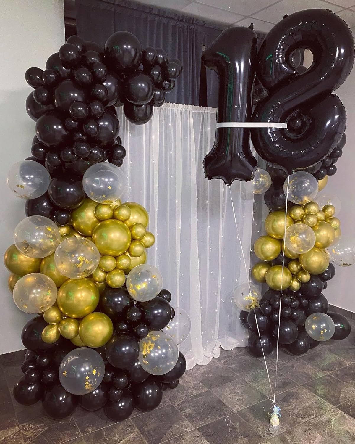 Black Number 6 Balloon - 40 Inch Giant Foil Balloon for 6th Birthday Party Decorations