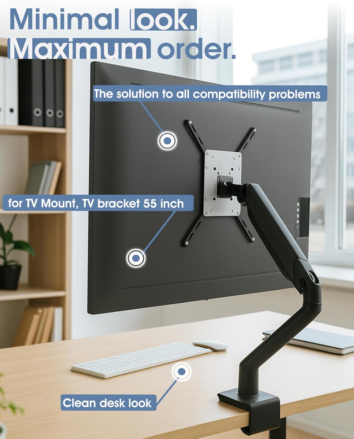 3IDEE 200x200 400x400, 300x300, 55", 66lbs Universal TV Mount Extension Bracket for Wall Mount, VESA to VESA Mount TV