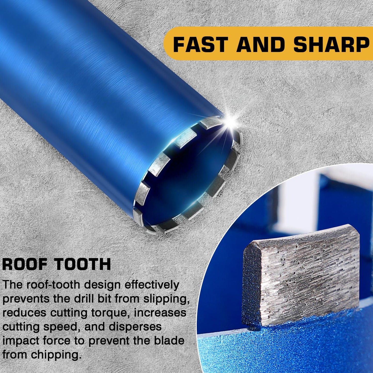 8" Wet Diamond Core Drill Bits, 15" Drilling Depth, 45% Cobalt HRC 70 Concrete Core Drill Bit, 1-1/4-7" Thread, Laser-Welded Segments, Core Bits for Concrete, Masonry, Brick, Mortar