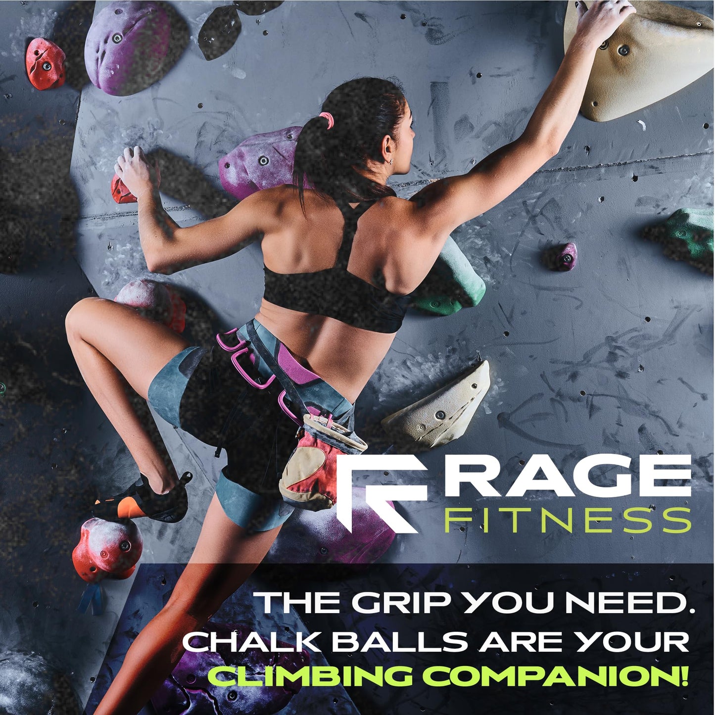 Rage Fitness Gym Chalk Balls, Magnesium Carbonate Athletic Chalk for Excellent Grip, Gym Workout Grip Chalk, Weightlifting, Gymnastics - 2 pack