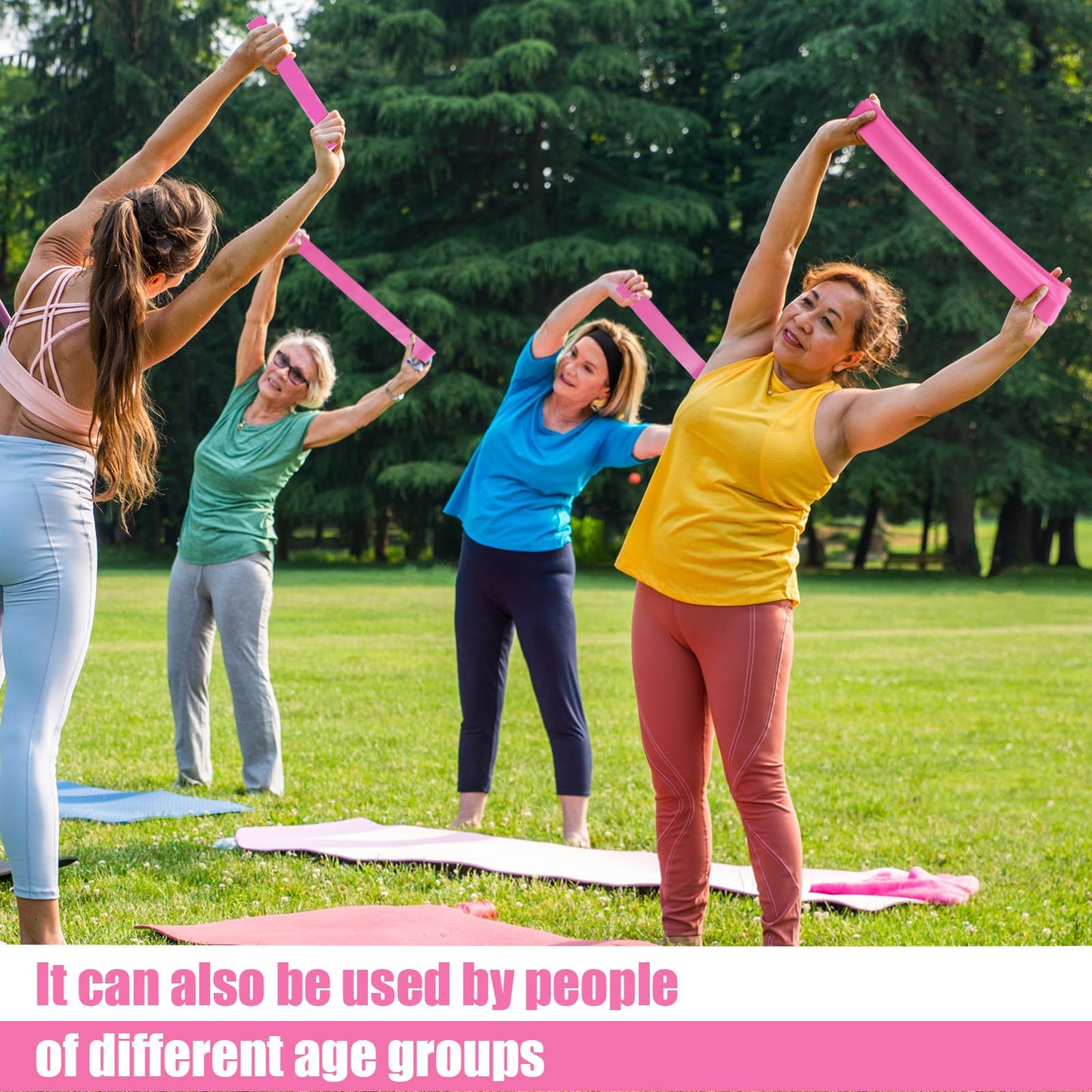 Deekin 50 Pcs Resistance Bands Resistance Loop Exercise Bands Exercise Equipment Elastic Ring for Women and Men Home Fitness, Gym, Yoga (25 Lbs,Pink)
