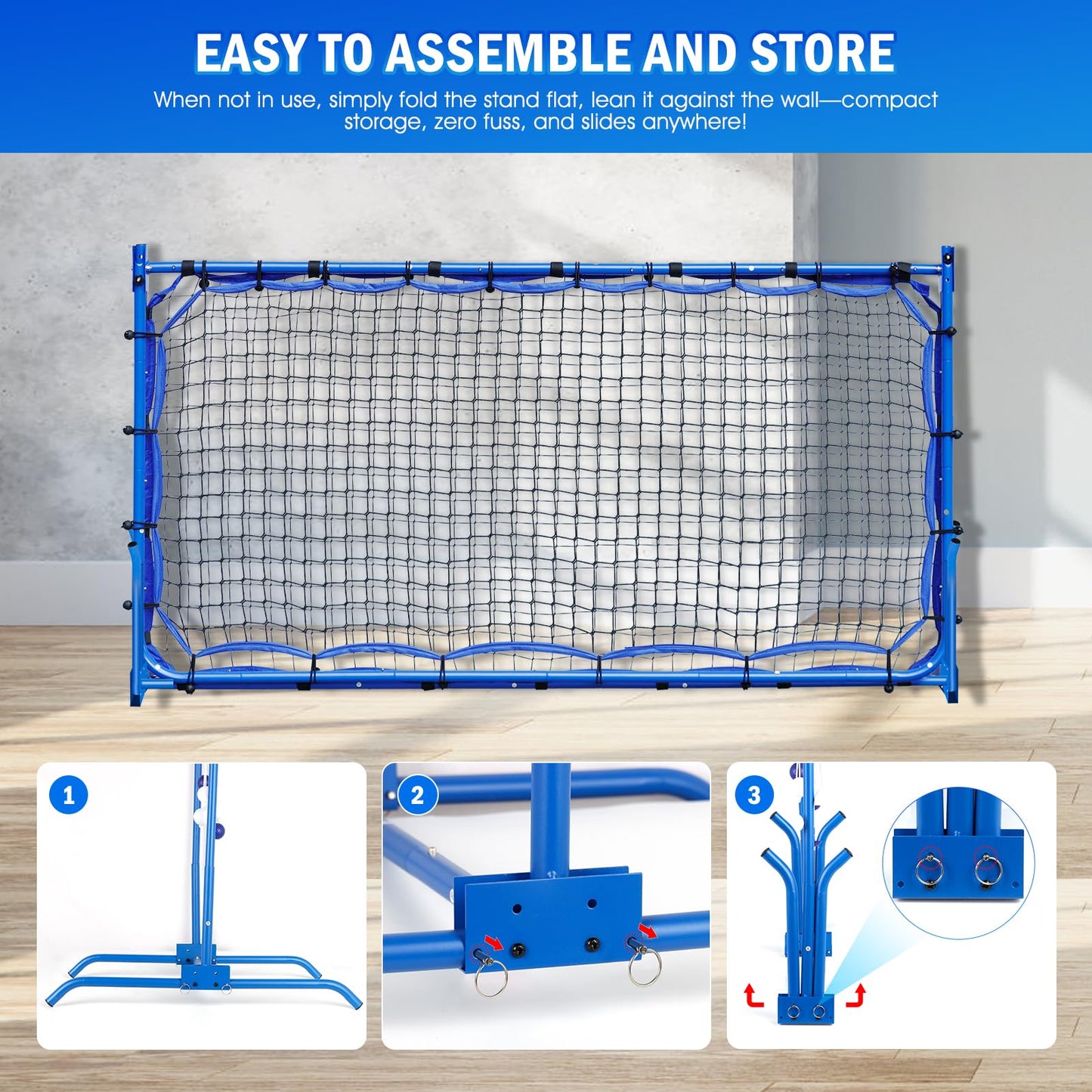 Pickleball Practice Rebounder Net for Dink Volley Solo Training Equipment Aid, 2in1 Mini Pickle Ball Net Portable Trainer for Outdoor Driveway Backyard and Indoor Garage, Easy Setup & Storage