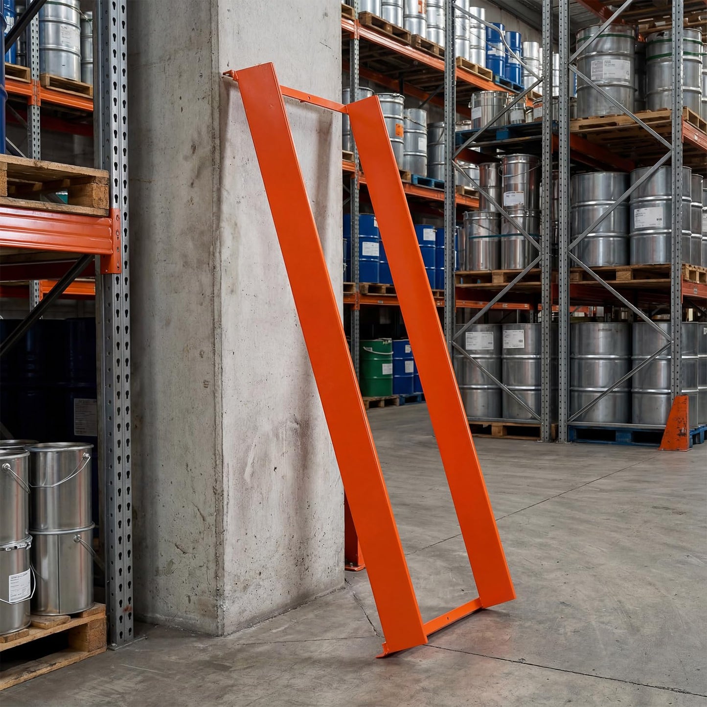 Zonon Pallet Rack Drum Cradle, 43 x 20-3/4 Inch Steel Cradle for 30 and 55 Gallon Drums, Fits 42 Inch Standard Pallet Industrial Storage Racks, Orange