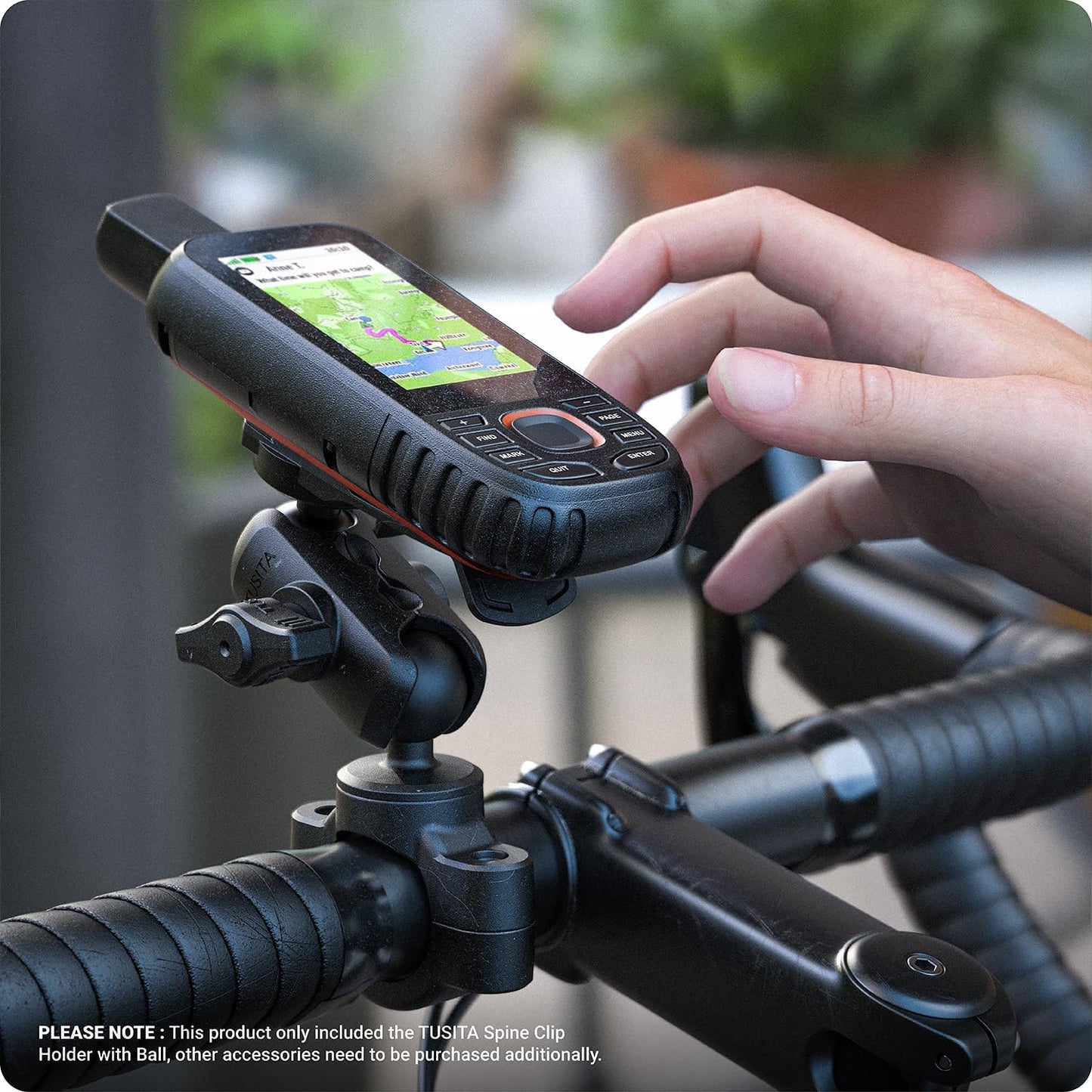 TUSITA 1" Mounts Spine Clip Holder with B Size Ball Compatible with Garmin Handheld GPS Devices