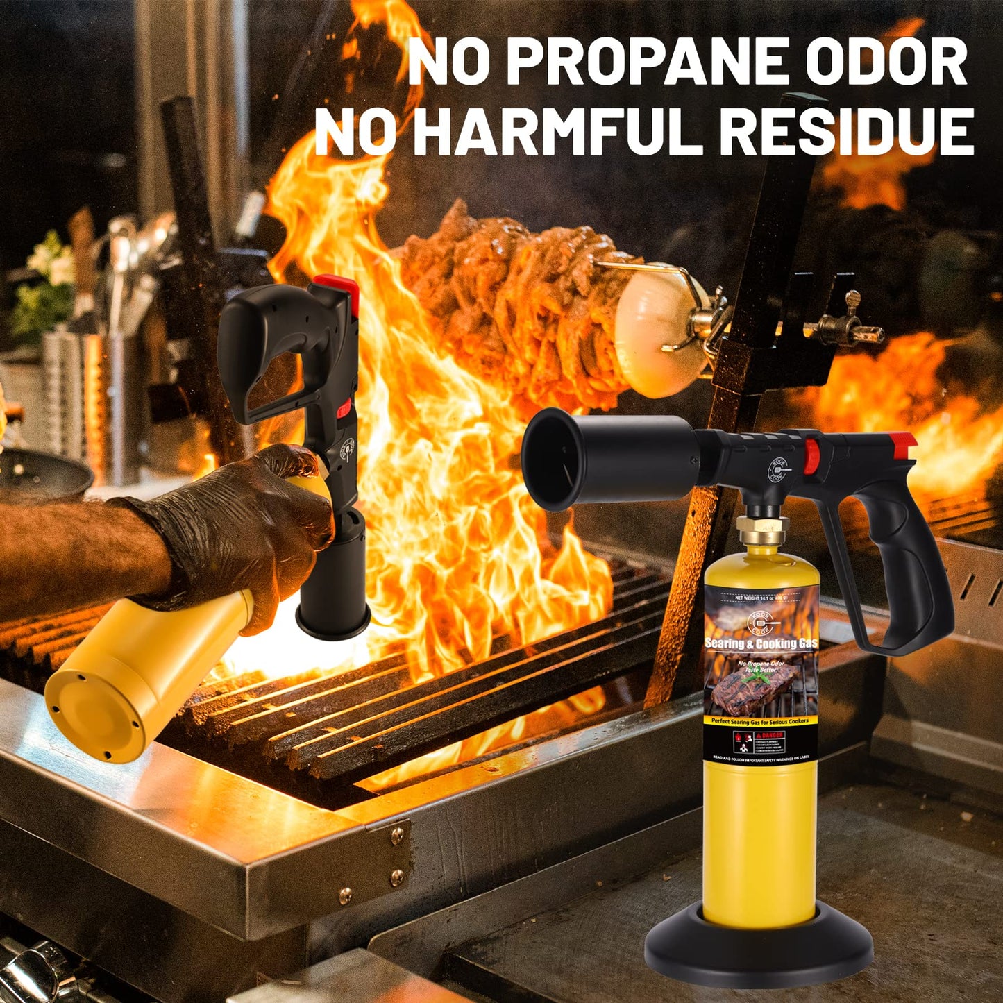KookCook 14.1oz MAPP Gas 12 Packs Kit 99.99% High Purity Equal to MAP Gas Hotter than Propane No Odor Cooking Searing Camping Gas to Broil Sous Vide for Welding Brazing Soldering Propane Torch Head