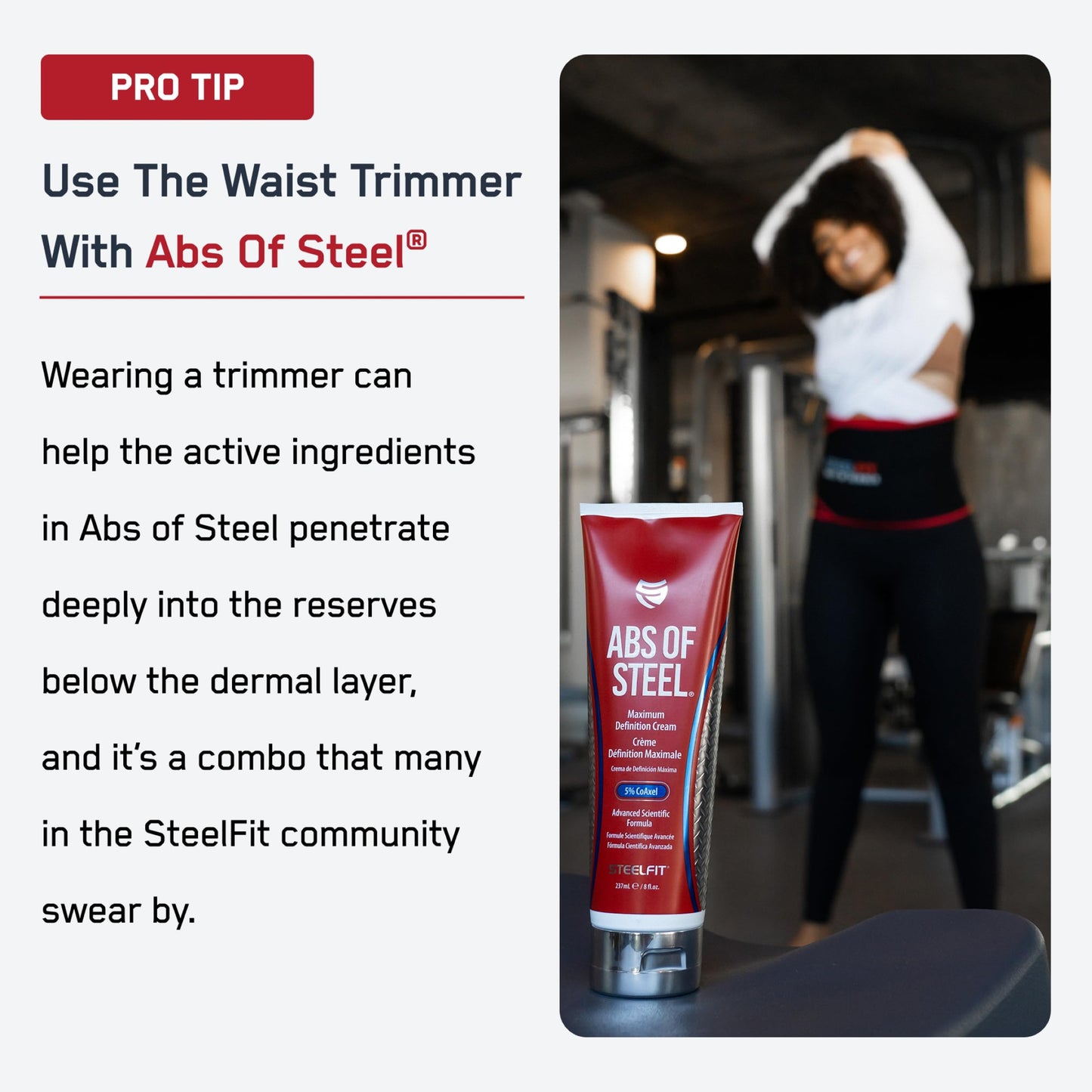 SteelFit Waist Trimmer Belt for Women & Men - Moisture-Resistant Neoprene Waist Trainer - Adjustable Sweat Band Shaper for Stomach & Belly Fat - Fitness, Gym & Exercise Accessories for Working Out