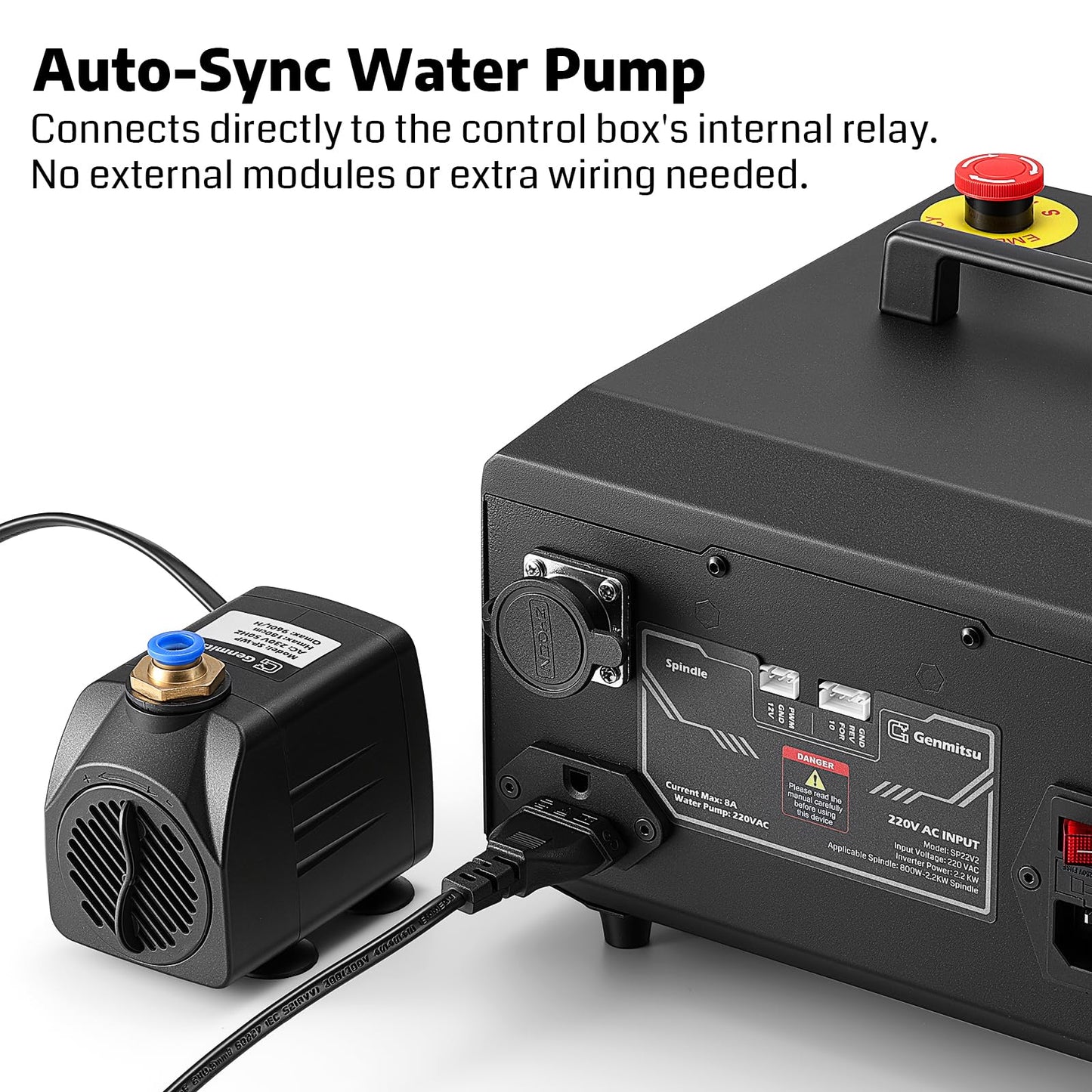 Genmitsu PROVerXL 2X2 CNC Router Machine, Closed-Loop Stepper Motor + CNC Spindle Motor Kit, 2.2KW Water Cooled Spindle Motor