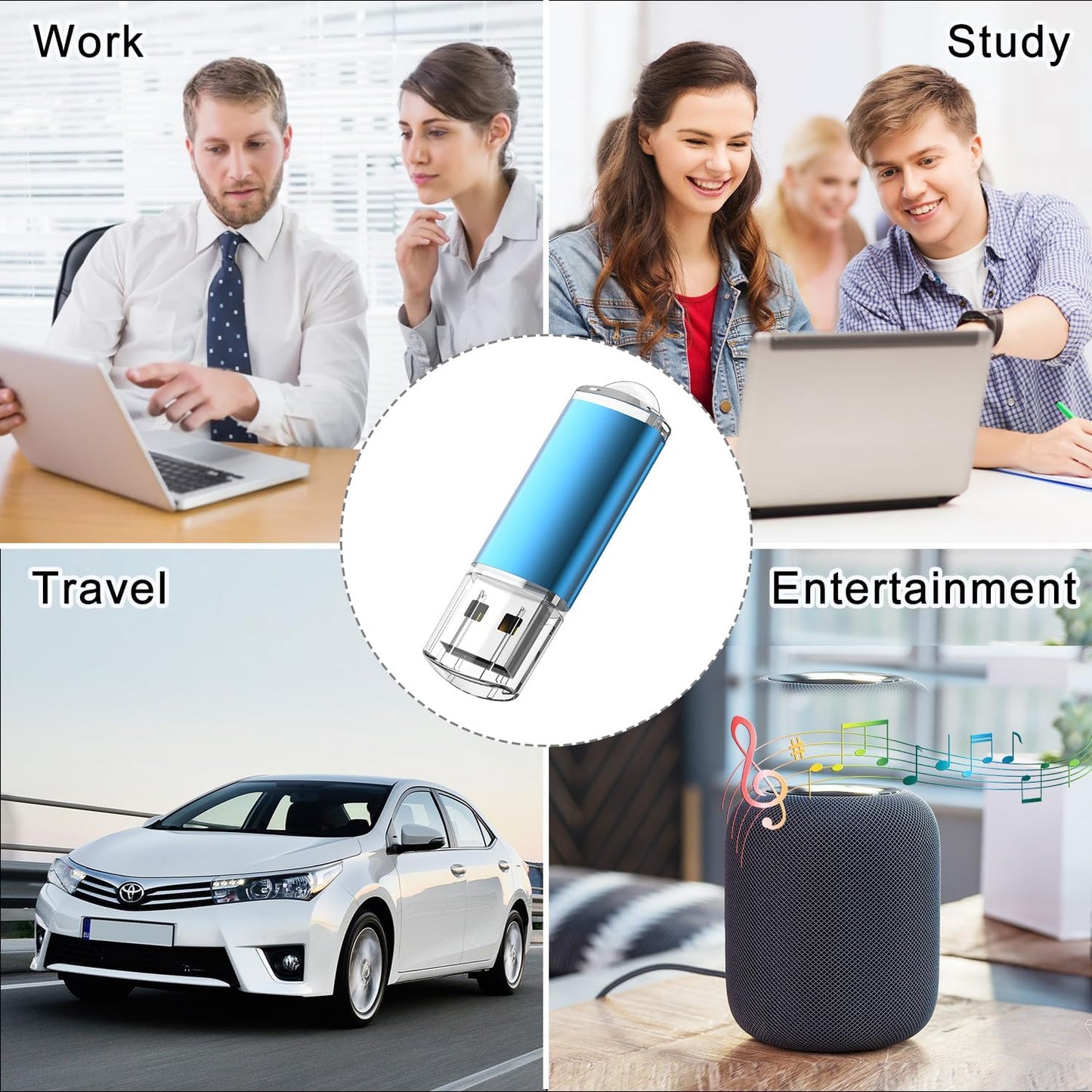 RAOYI 10 Pack 1GB 1G 2.0 USB Flash Drive USB Memory Stick Bulk Thumb Drive Pen Drive Blue