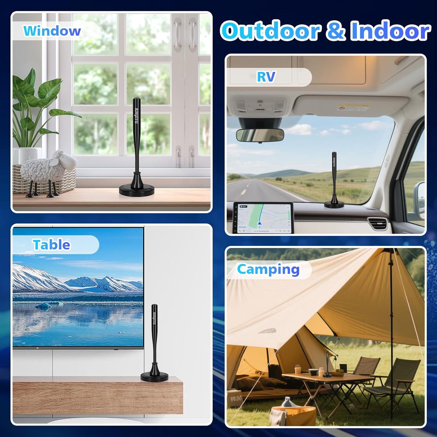 RIHYTFU 2026 16.5ft 4K 1080P TV Antenna Indoor for Local Channels, Antenna for Smart TV with Strong Magnetic Base, Long
