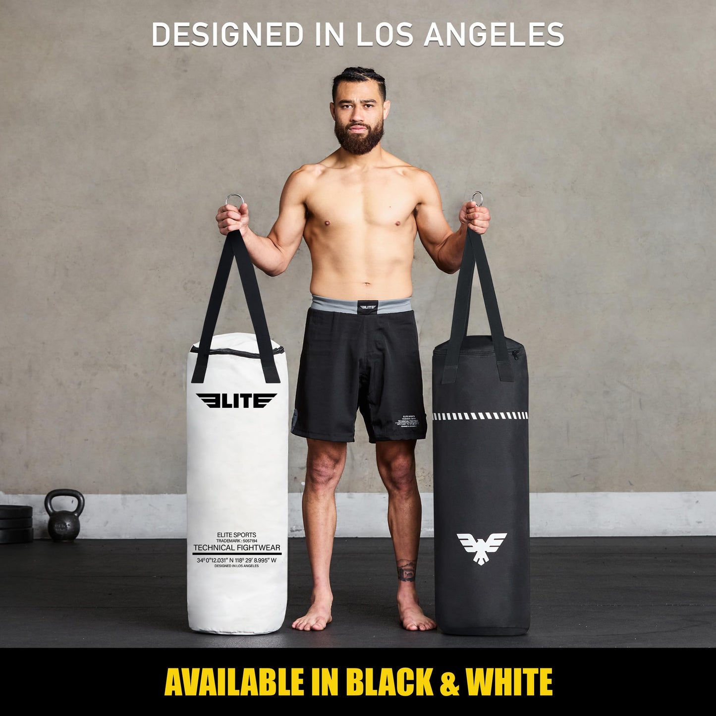 Elite Sports Boxing Bag 4 FT – Heavy Duty Canvas Punching Bag with Straps for Boxing, Training, MMA, Muay Thai, Kickboxing, Martial Arts & Fitness – UNFILLED Heavy Bag