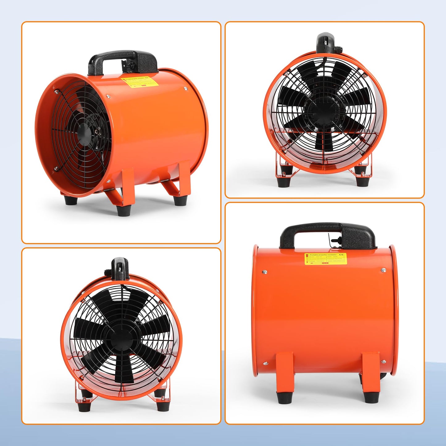 Rengue 12 Inch Utility Blower/Exhaust Fan with 32.8ft Duct Hose, 1900 or 2800r/min Two Modes Heavy Duty Ventilation Fan, High Velocity Extraction and Ventilation with Flexible PVC Hose