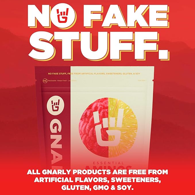 Gnarly Nutrition Essential Aminos Powder, Berry Lemonade ??Pre-Workout Amino Acids ??NSF Contents Certified ??Supplement to Support and Rebuild Muscle ??Berry Lemonade Caffeine Free, 10.58 oz