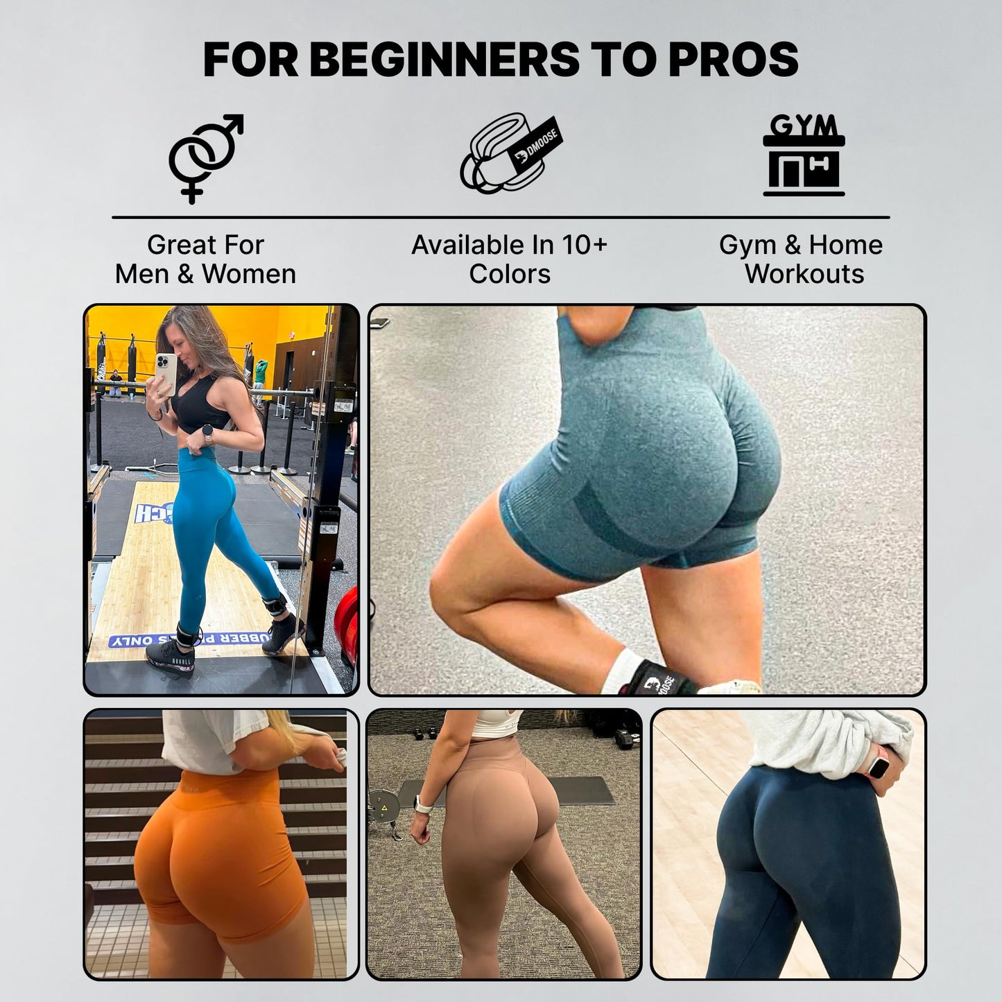 DMoose Ankle Strap for Cable Machine Attachments - Gym Ankle Cuff for Kickbacks, Glute Workouts, Leg Extensions, Curls, Booty Hip Abductors Exercise for Men Women
