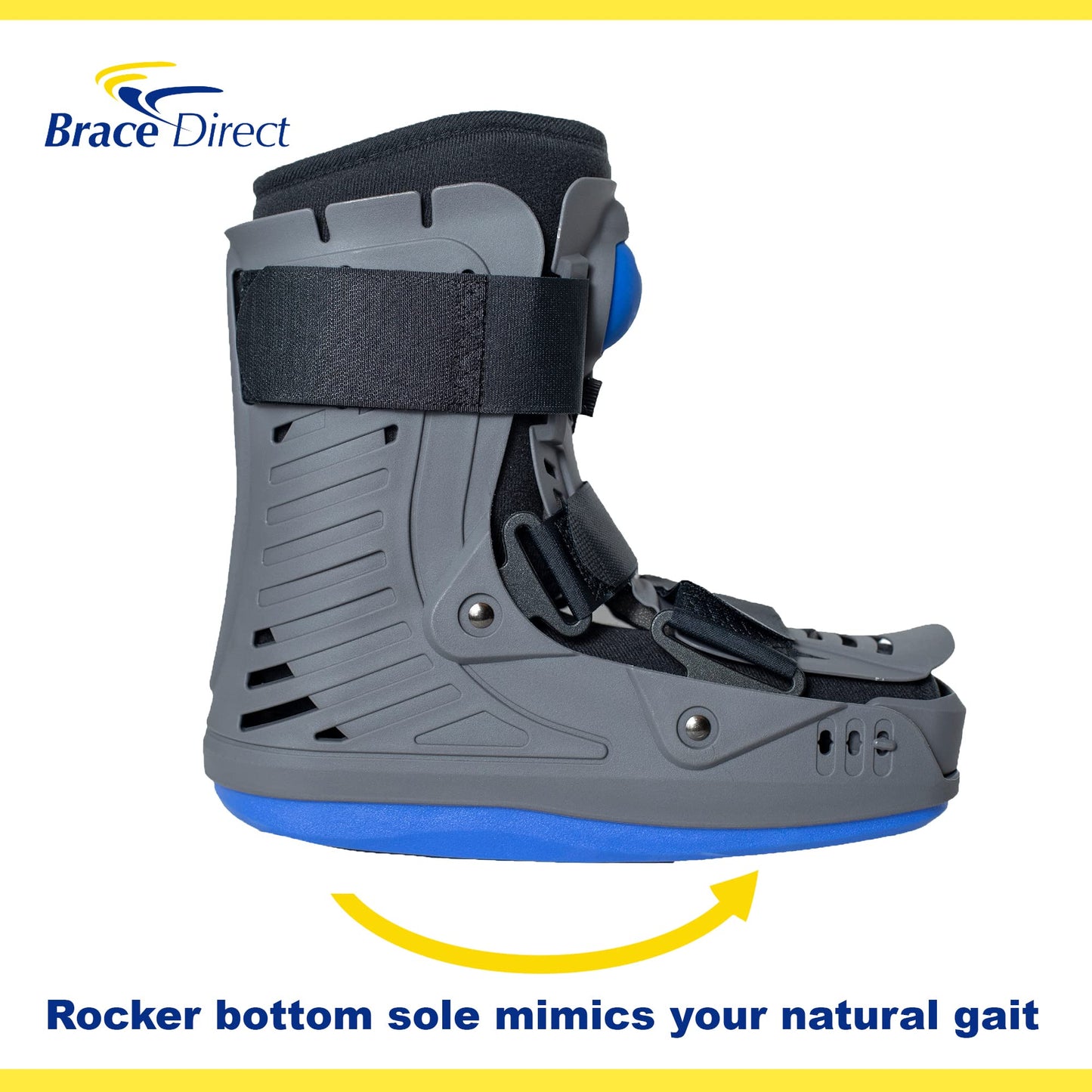 Brace Direct Short Medical Walking Boot with Air Pump - Lightweight Orthopedic Fracture Boot for Foot & Ankle Injury Recovery with Toe Guard (Medium - US Shoe Size Men 7.5-10 / Women 8.5-11.5)