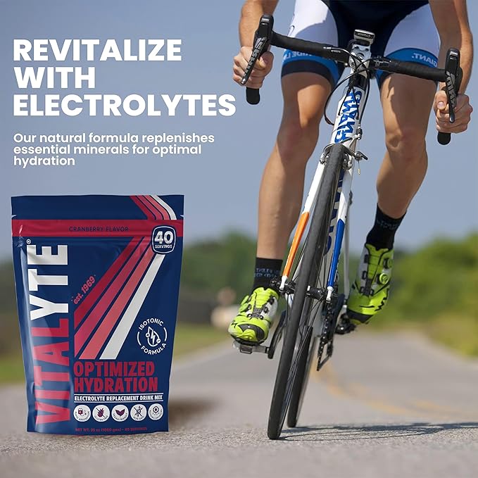 Vitalyte Electrolyte Powder Drink Mix, Isotonic Electrolyte Hydration Mix, Case Pack (6 Pack, Cranberry Frost)