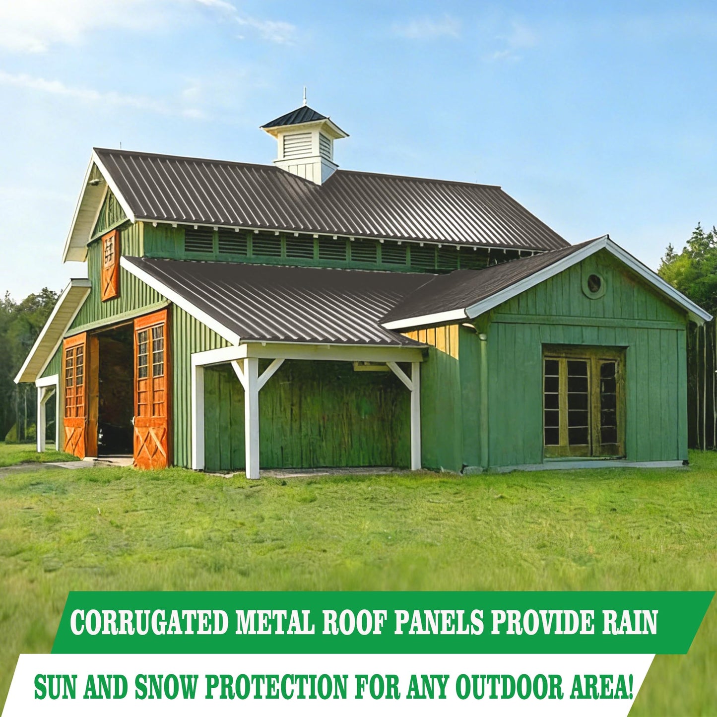 20pcs Metal Roofing Panels, 42.52'' L ×17.72'' W 102.25 ft² Corrugated Metal Sheets, Galvanized Steel Roof Fence Panels for Mobile Homes, Garages, Chicken Coop, Sheds, Stables, Patio, Warm Gray