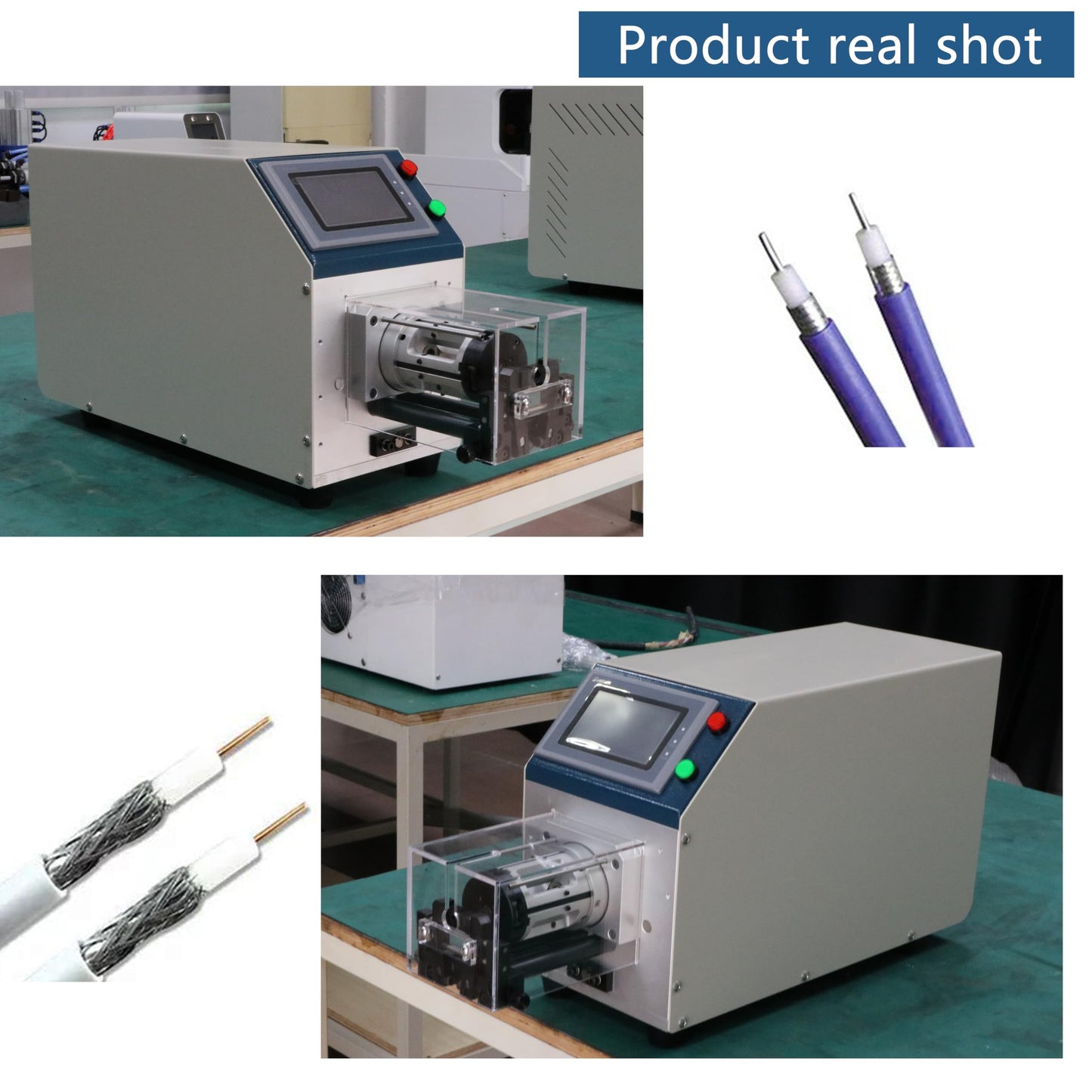 Coaxial Cable Wire Stripper Machine, Automatic Electric Wire Stripper Machine, RF Antenna Stripper, LCD Touch Screen